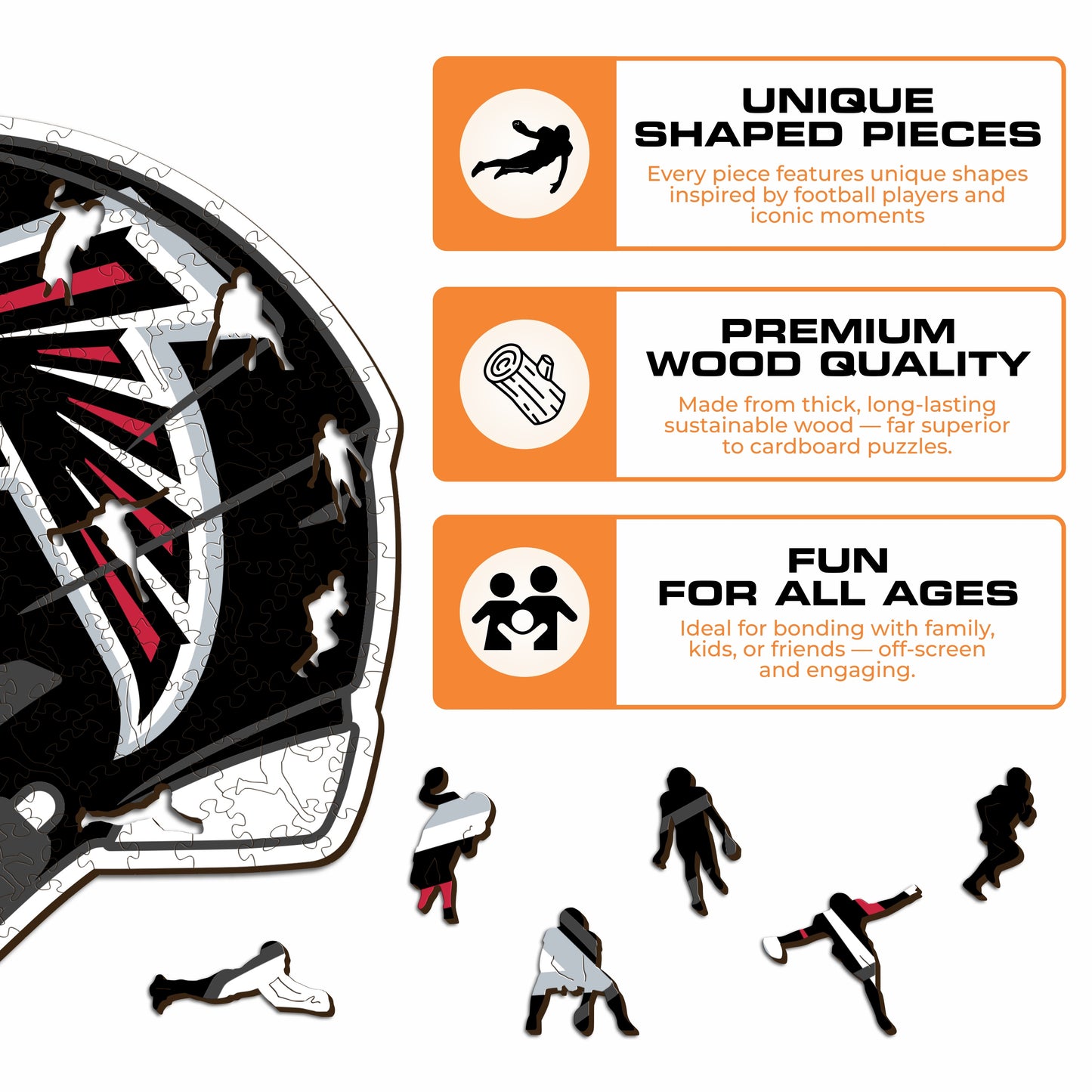 Capacete Atlanta Falcons™ - Quebra-cabeça de madeira 