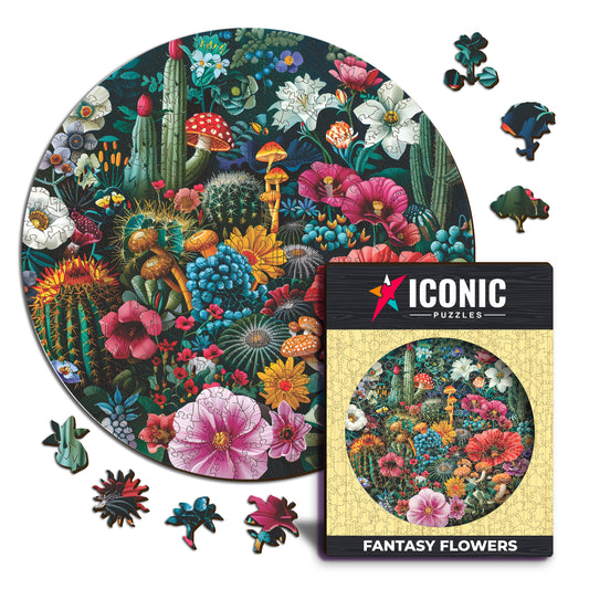 Fantasy Flowers - Wooden Puzzle