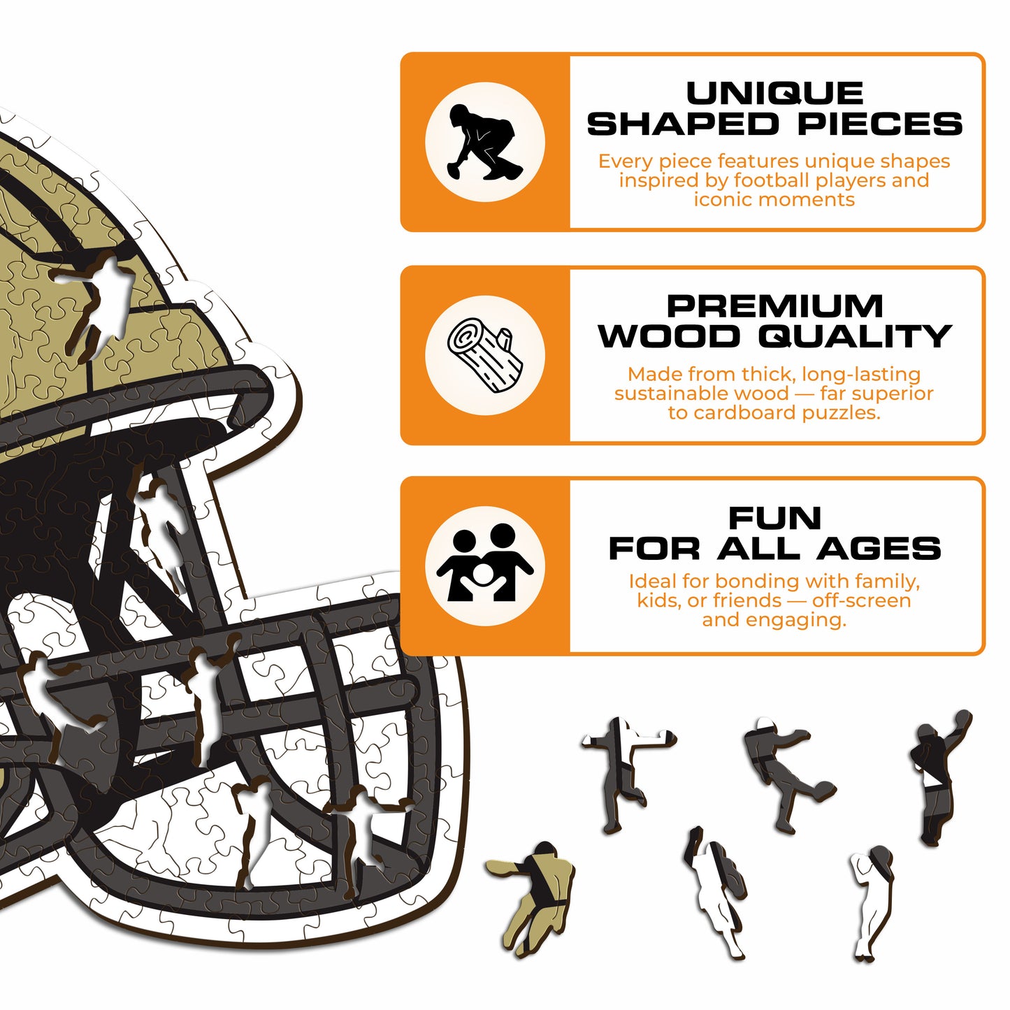 Georgia Tech Yellow Jackets Helmet Wooden Puzzle