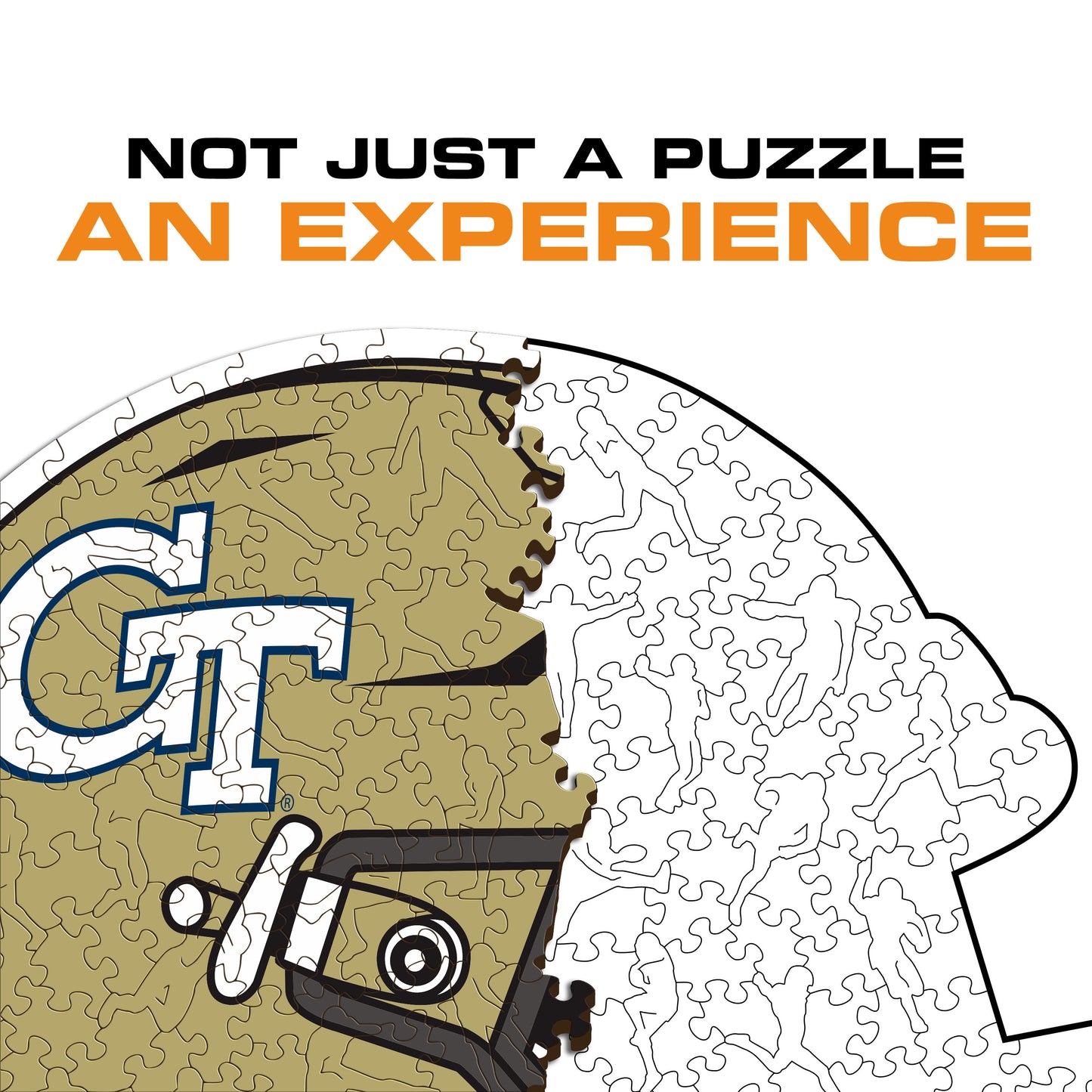 Georgia Tech Yellow Jackets Helmet Wooden Puzzle