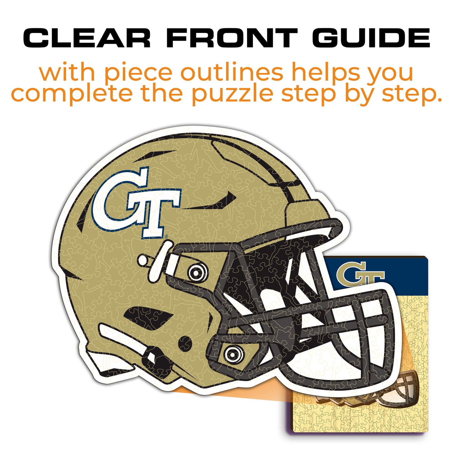 Georgia Tech Yellow Jackets Helmet Wooden Puzzle