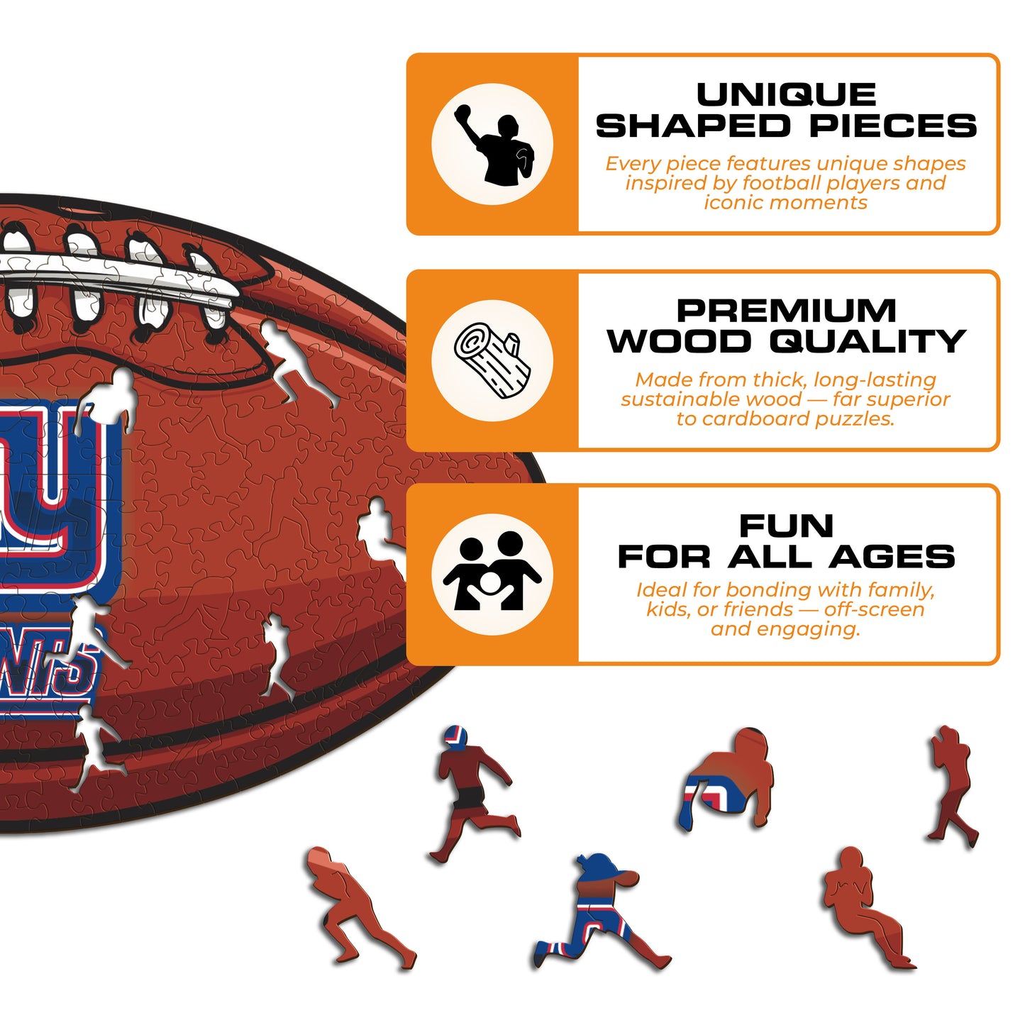 New York Giants™ Football - Wooden Puzzle