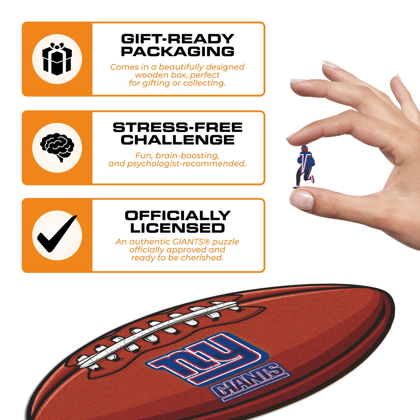 New York Giants™ Football - Wooden Puzzle