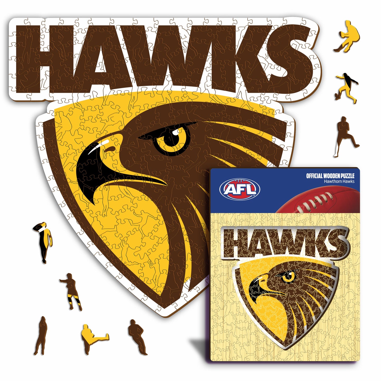 Logotipo do Hawthorn Hawks FC - Quebra-cabeça de madeira 