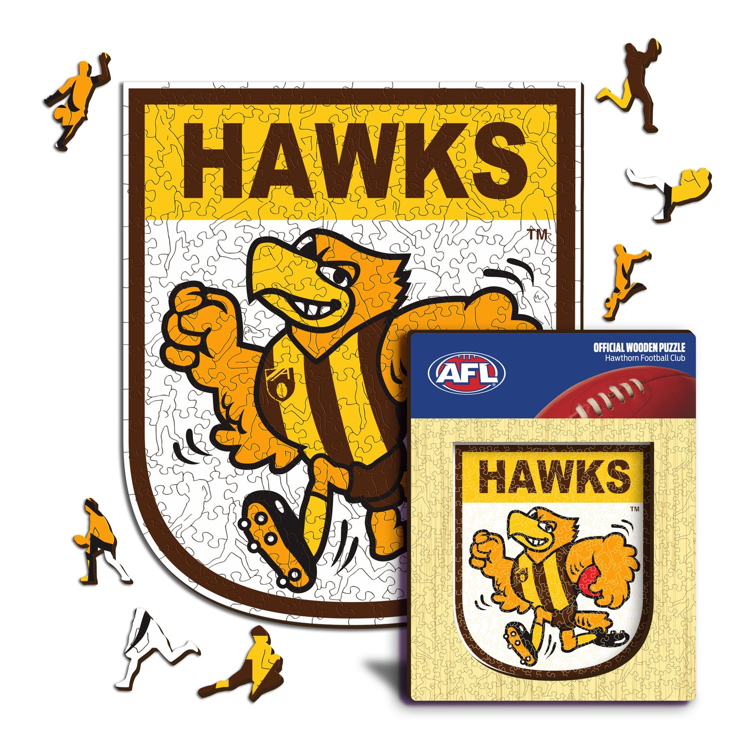 Hawthorn Hawks FC Retro Mascot - Wooden Puzzle