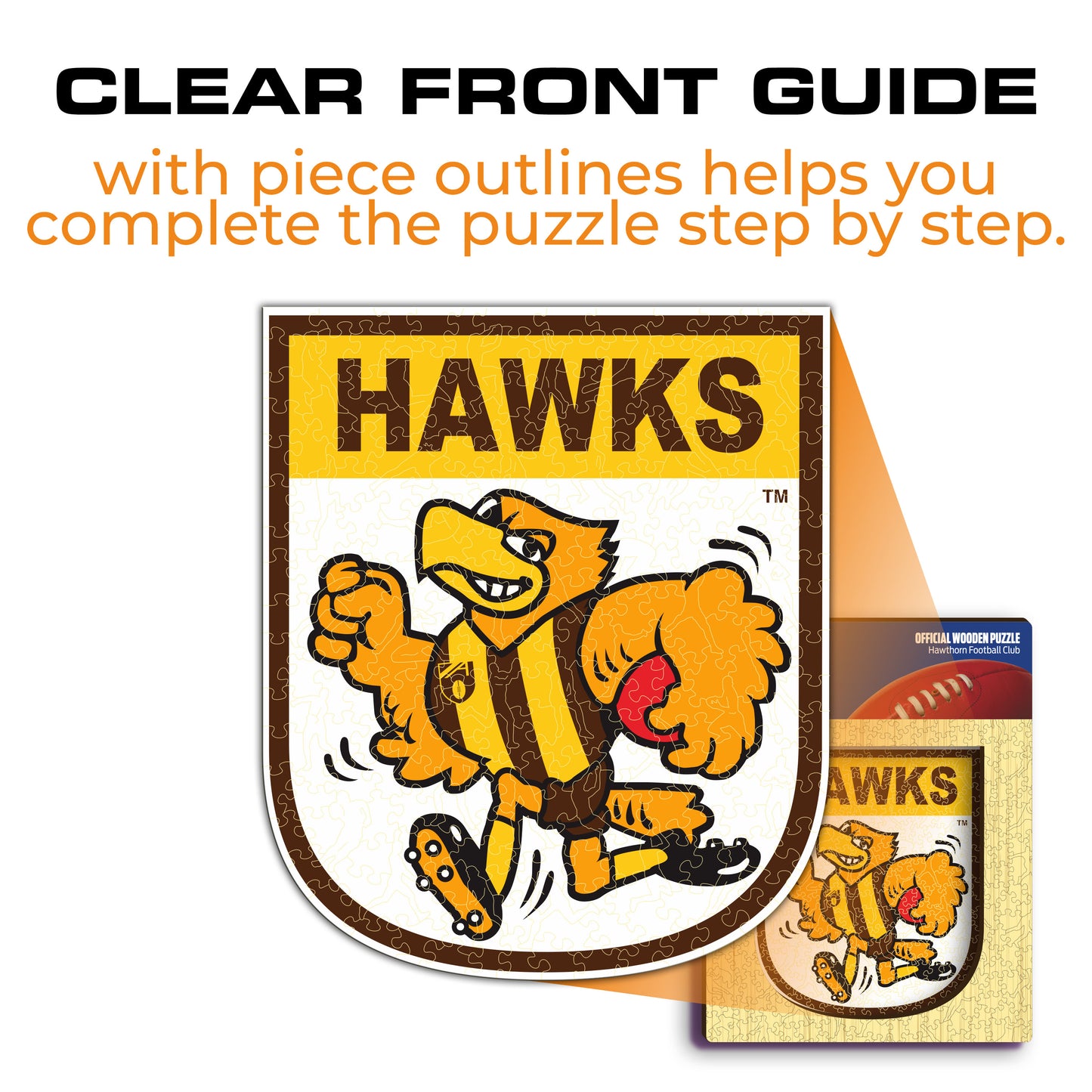 Hawthorn Hawks FC Retro Mascot - Wooden Puzzle