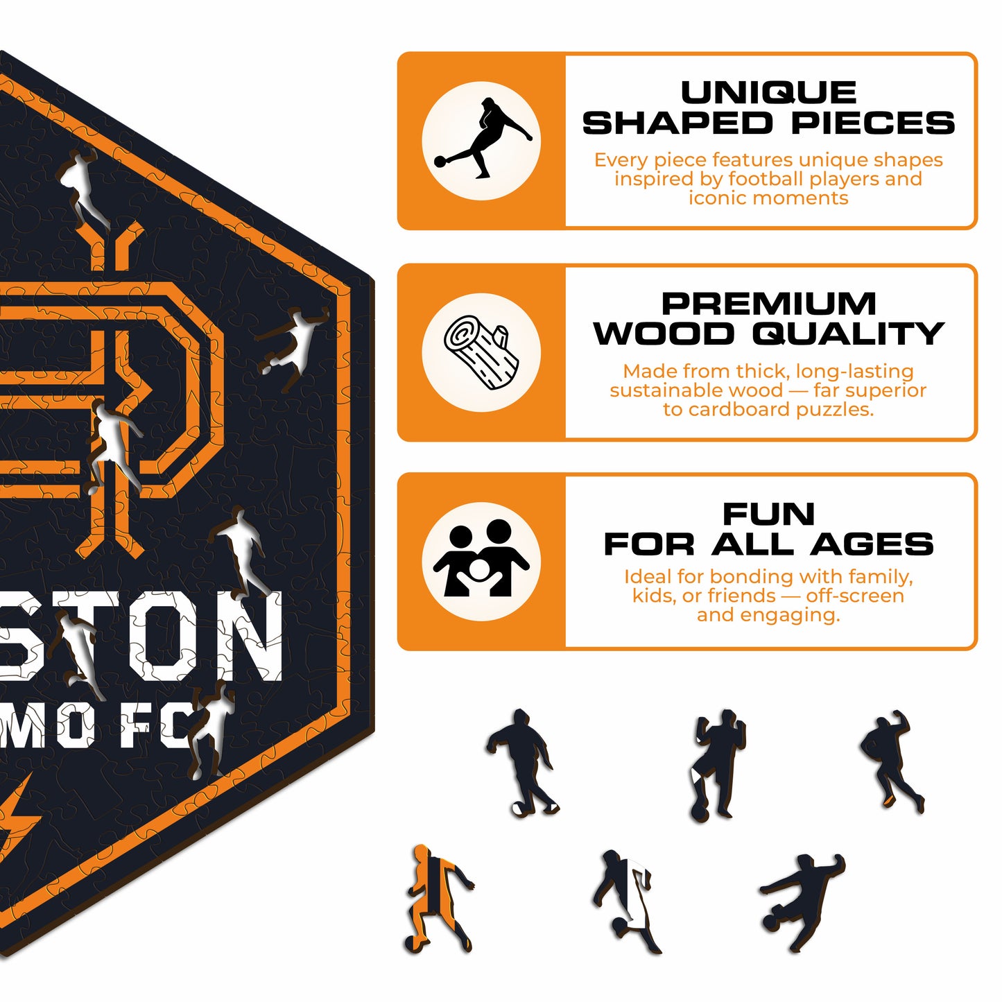 Logotipo do Houston Dynamo® - Quebra-cabeça de madeira 