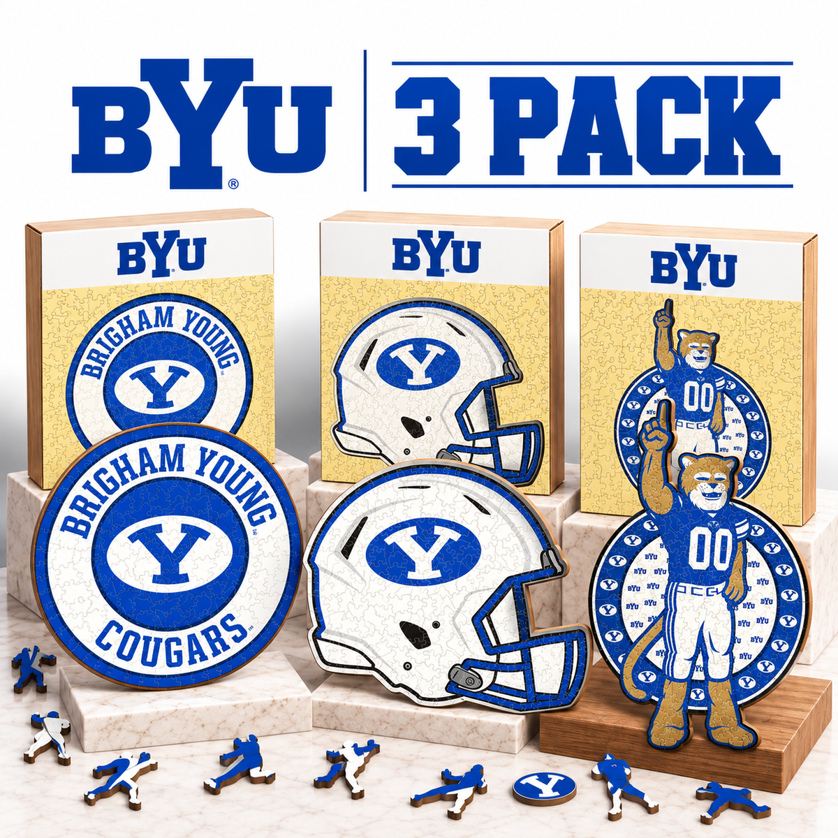 BYUクーガーズ エンブレム木製パズル