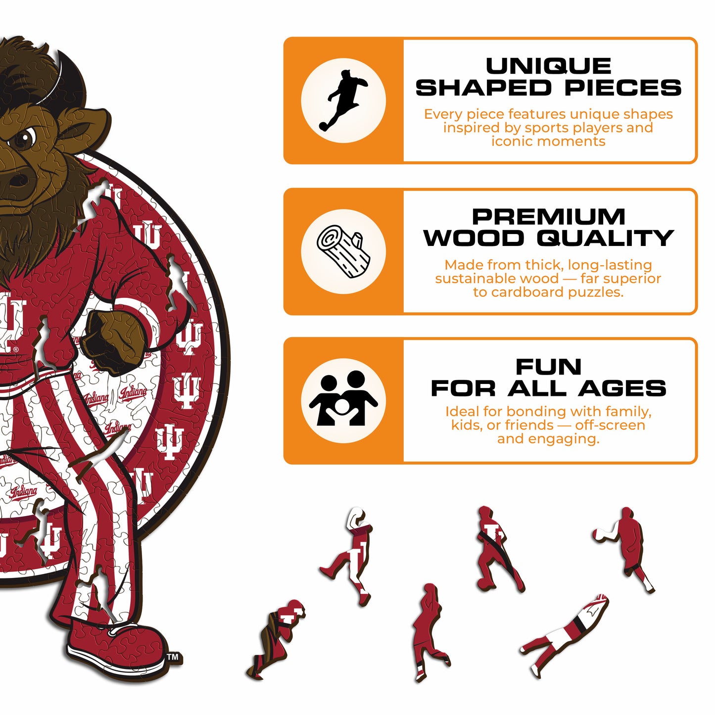 Indiana University Mascot - Wooden Puzzle