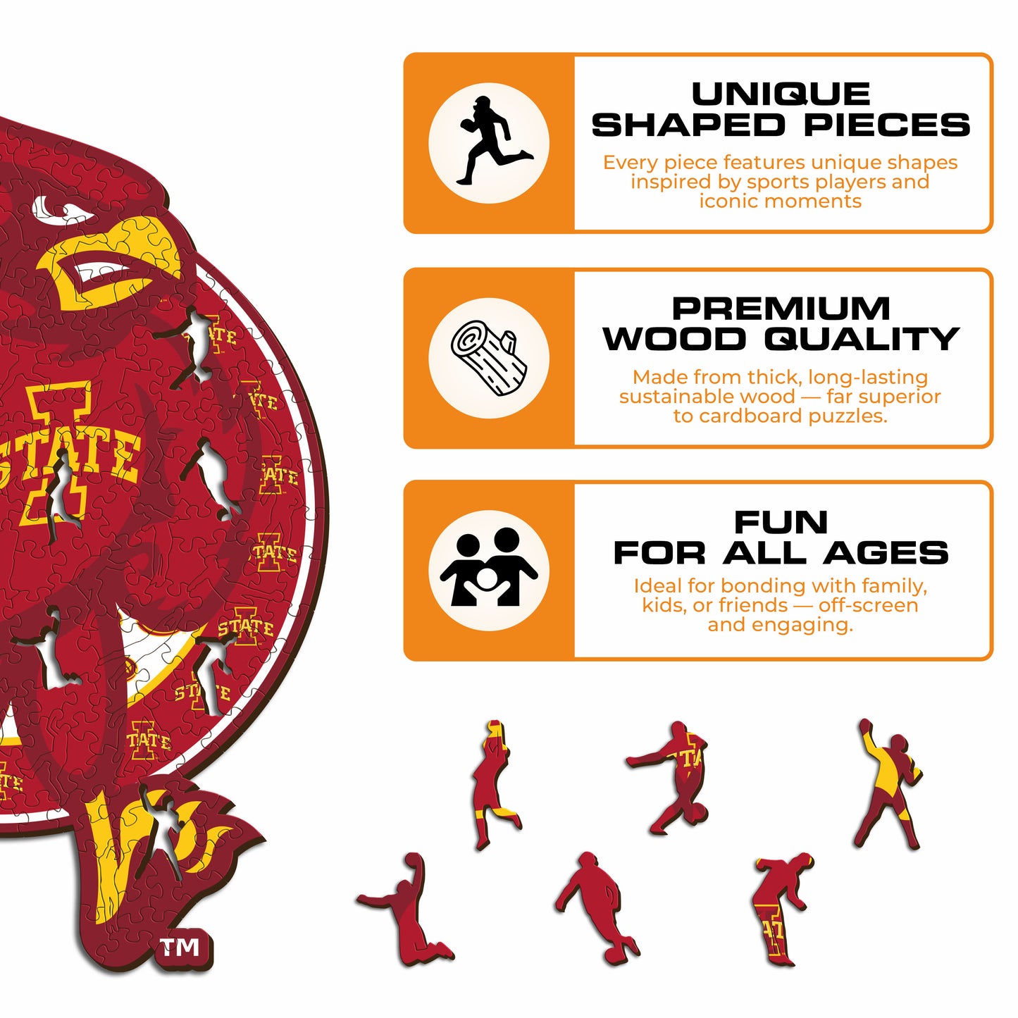 Iowa State Cyclones Mascot Wooden Puzzle