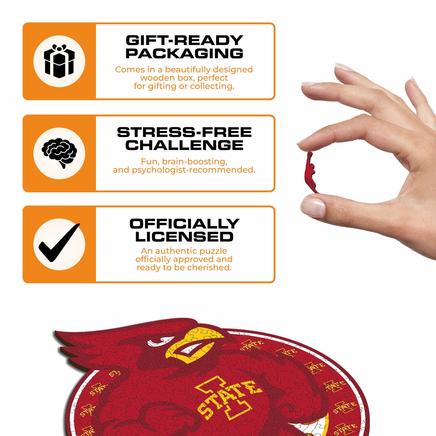 Iowa State Cyclones Mascot Wooden Puzzle