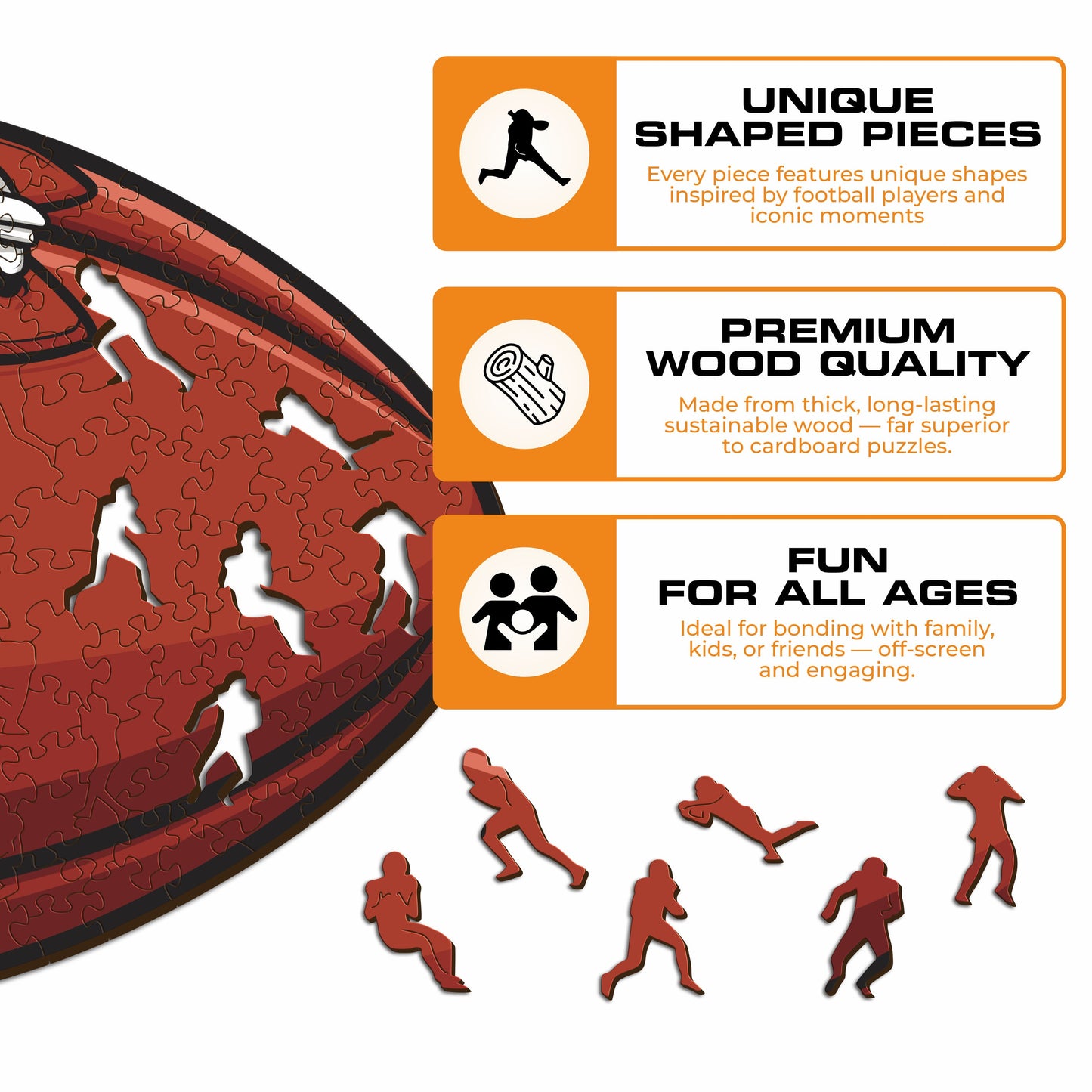 Jacksonville Jaguars™ Football - Wooden Puzzle