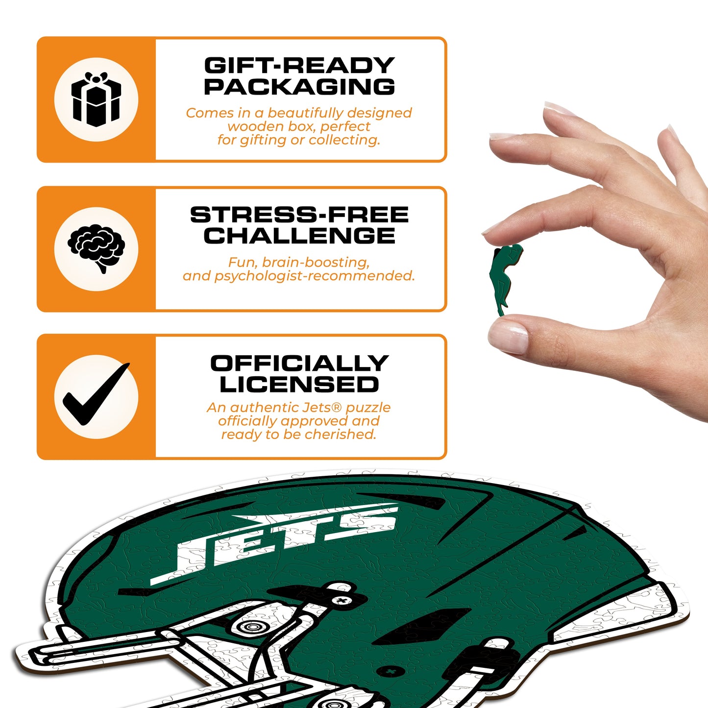 New York Jets™ Futebol Americano - Quebra-cabeça de Madeira 