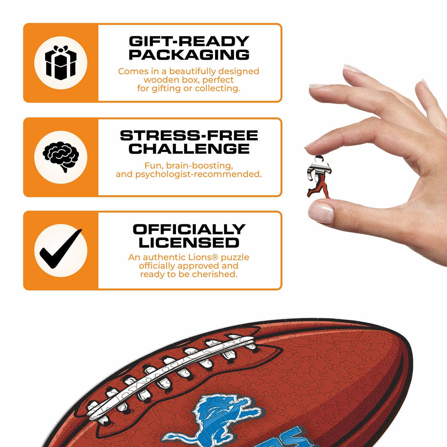 Detroit Lions™ Futebol Americano - Quebra-cabeça de Madeira 
