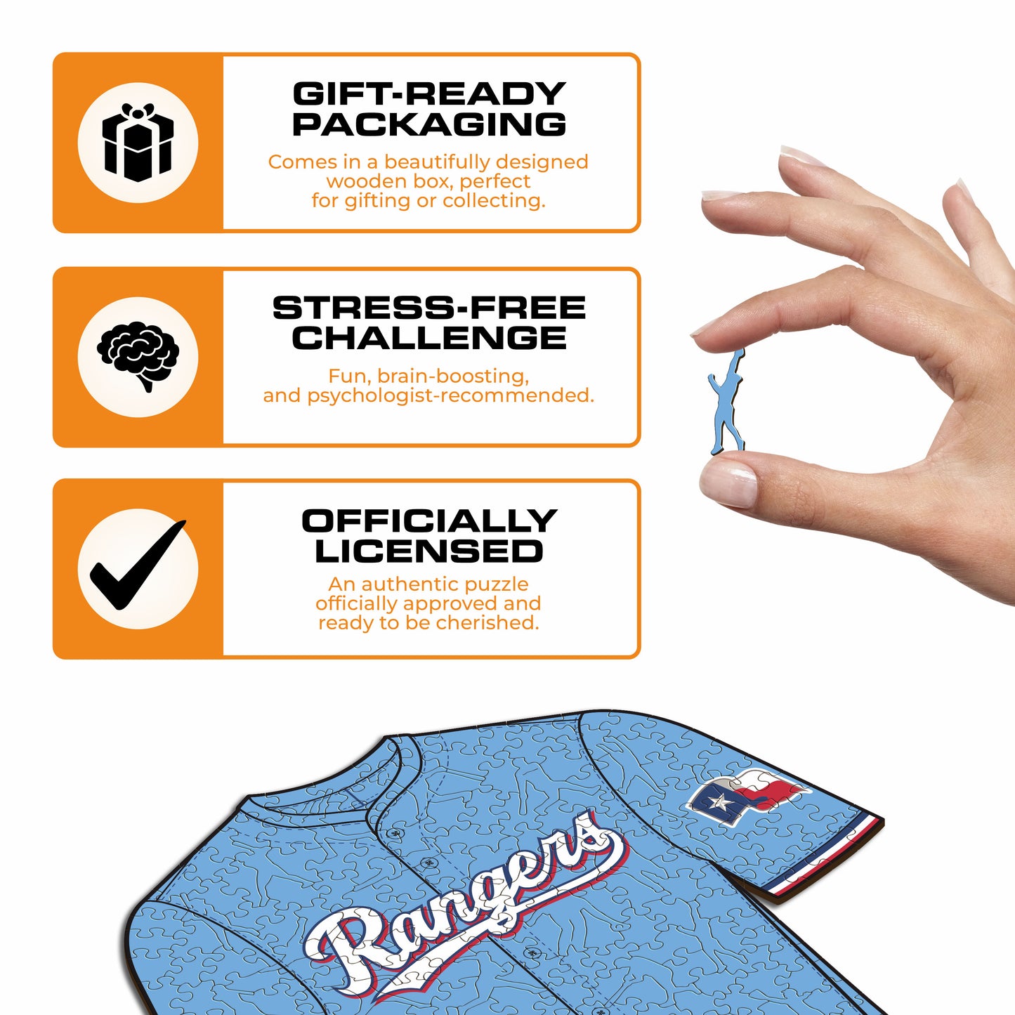 Texas Rangers™ Jersey Wooden Puzzle