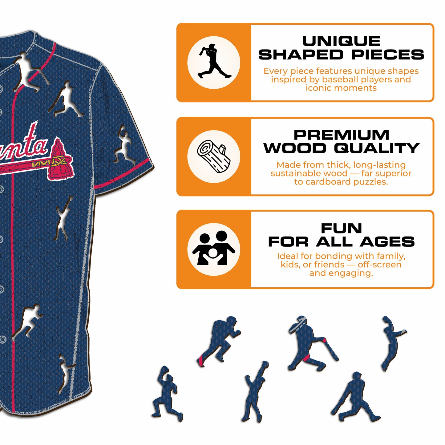 Atlanta Braves™ Jersey Wooden Puzzle