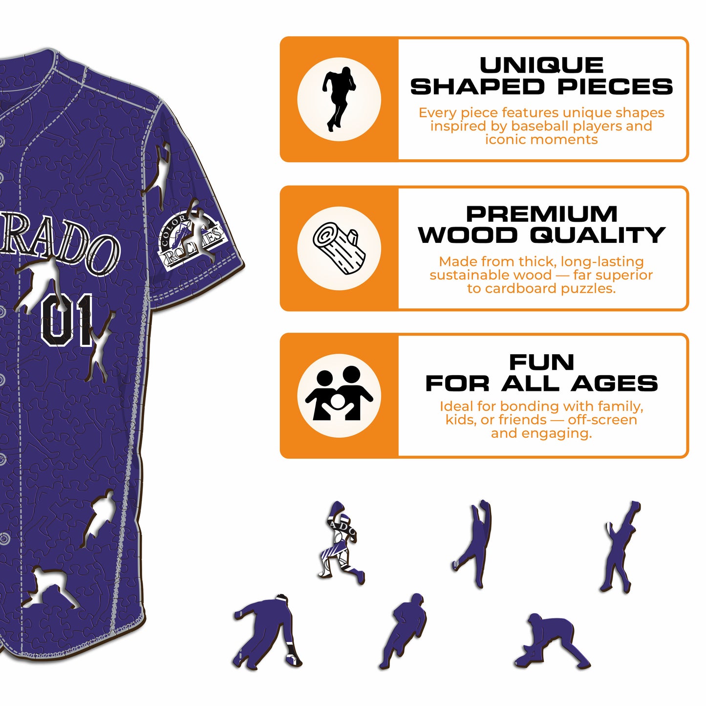 Colorado Rockies™ - Quebra-cabeça de madeira