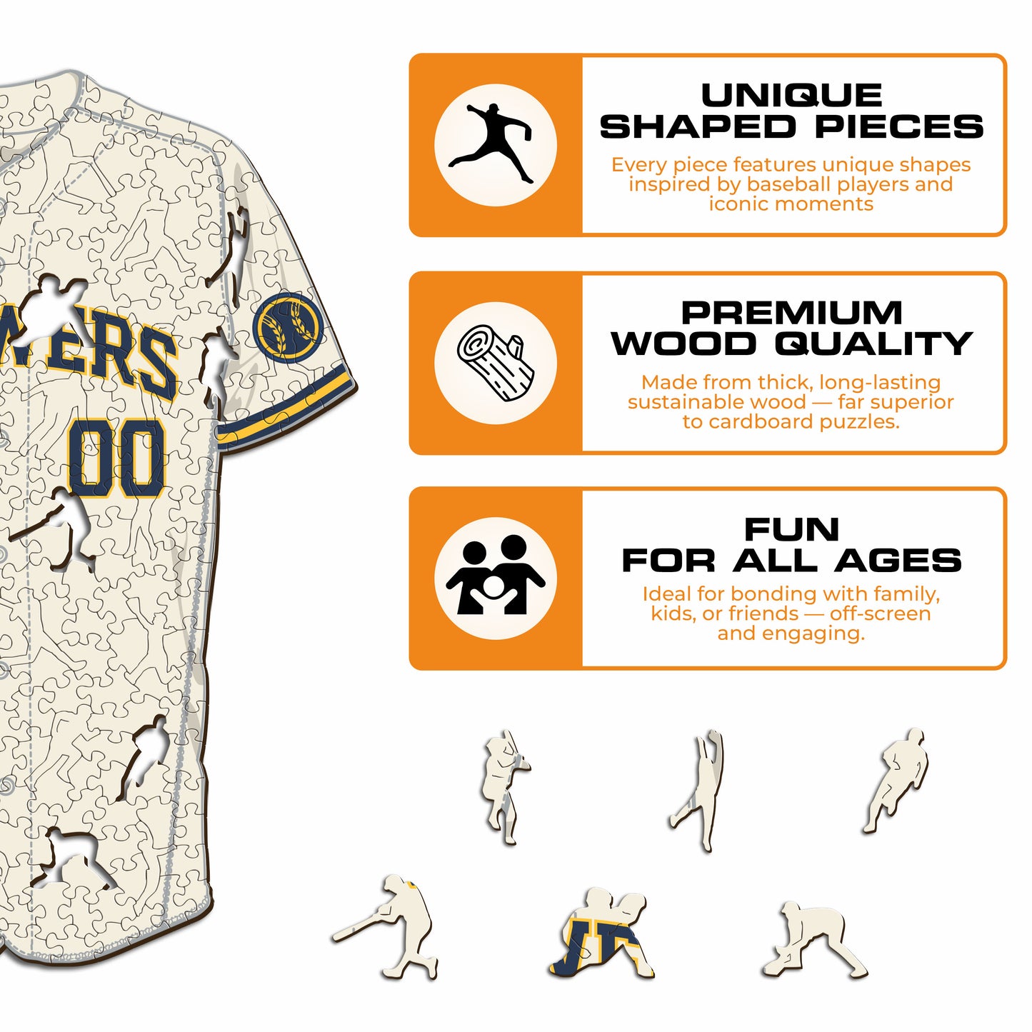 Milwaukee Brewers™ Jersey Wooden Puzzle