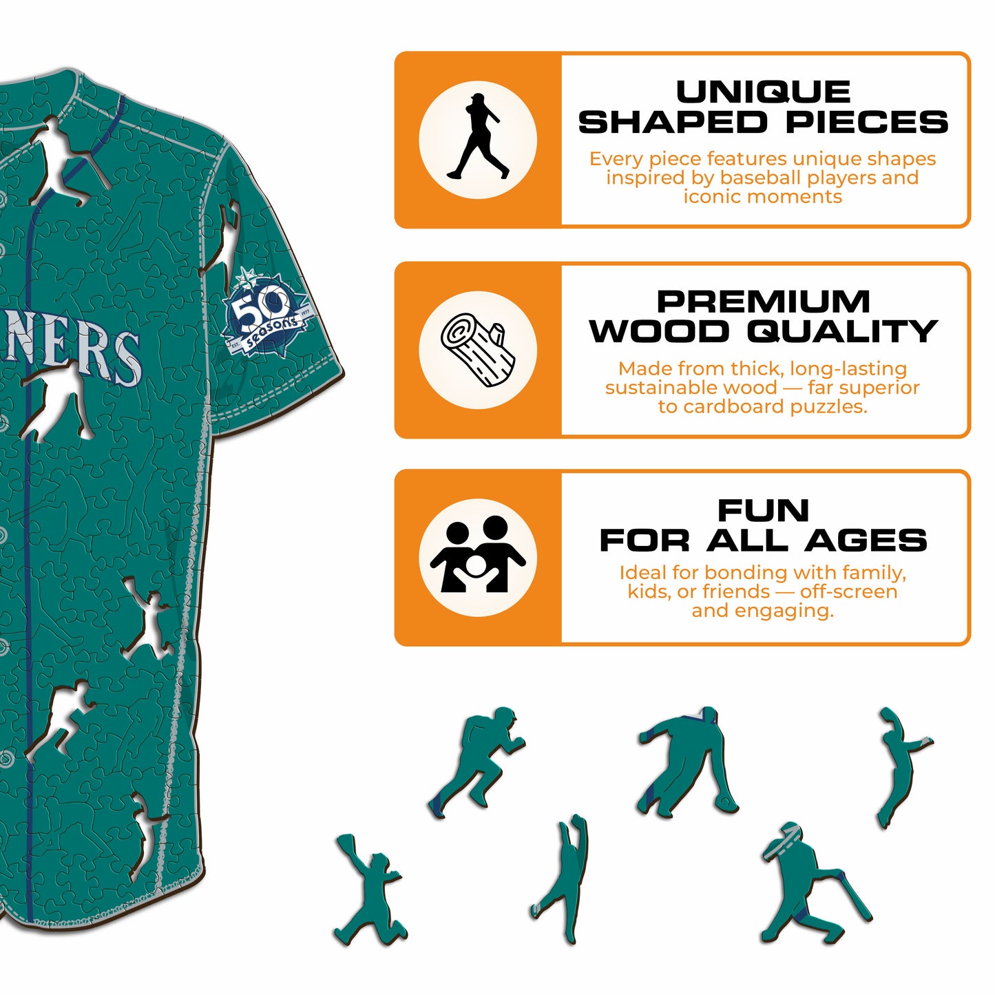 Seattle Mariners™ - Quebra-cabeça de madeira 