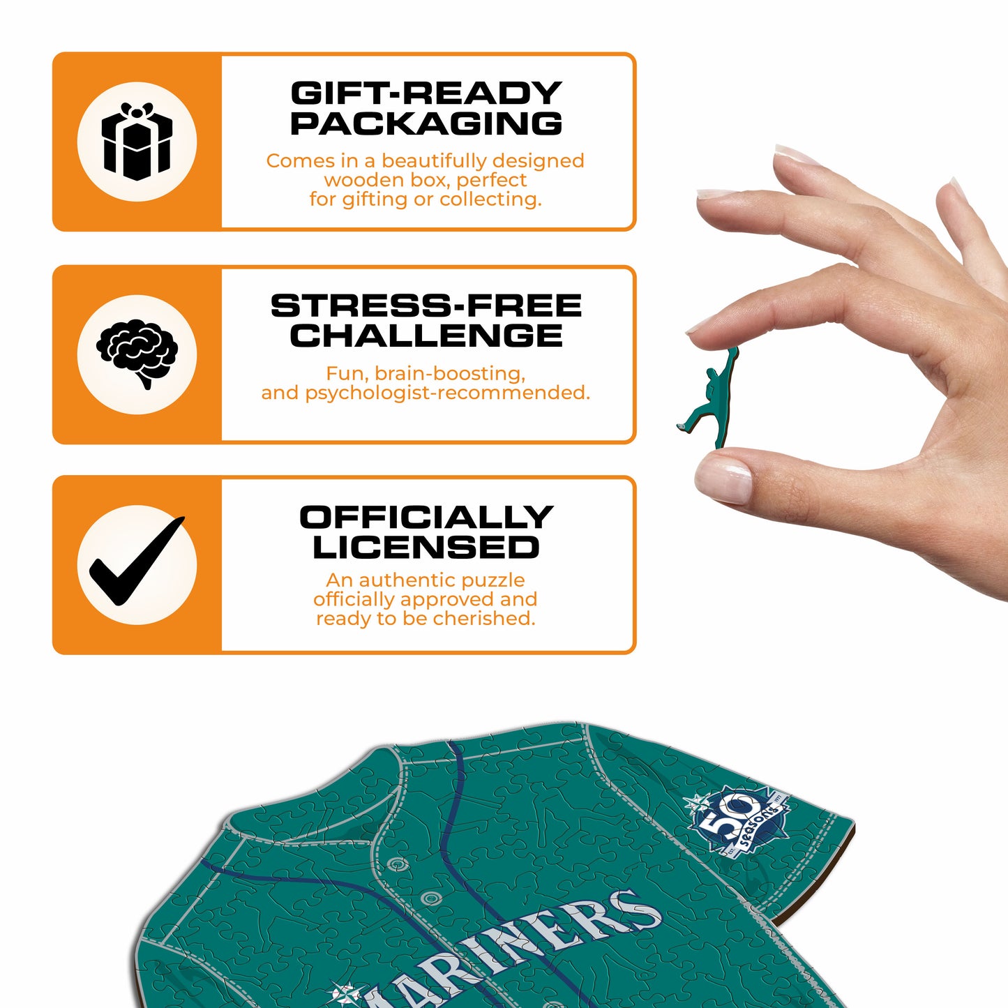 Seattle Mariners™ - Quebra-cabeça de madeira 