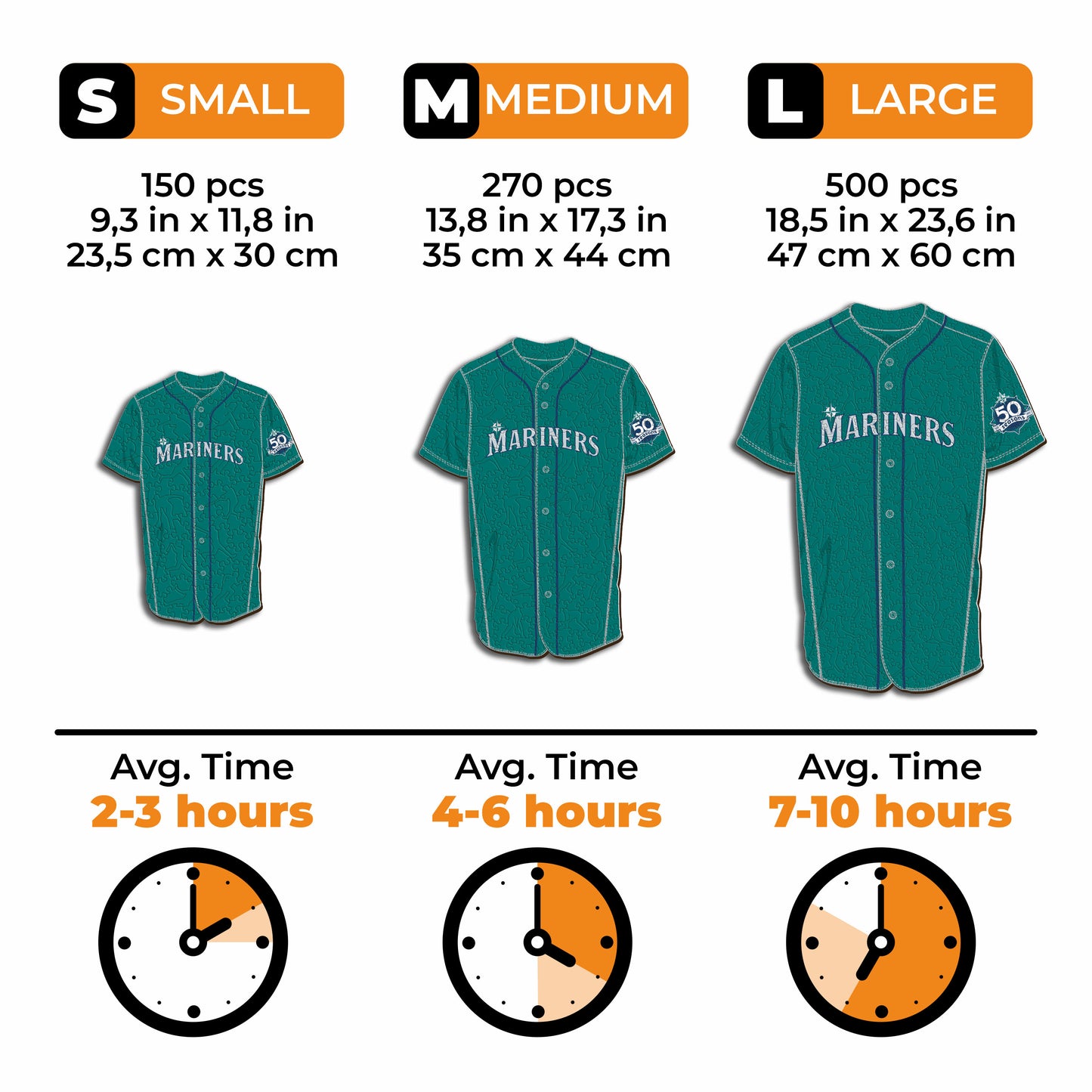 Seattle Mariners™ - Quebra-cabeça de madeira 