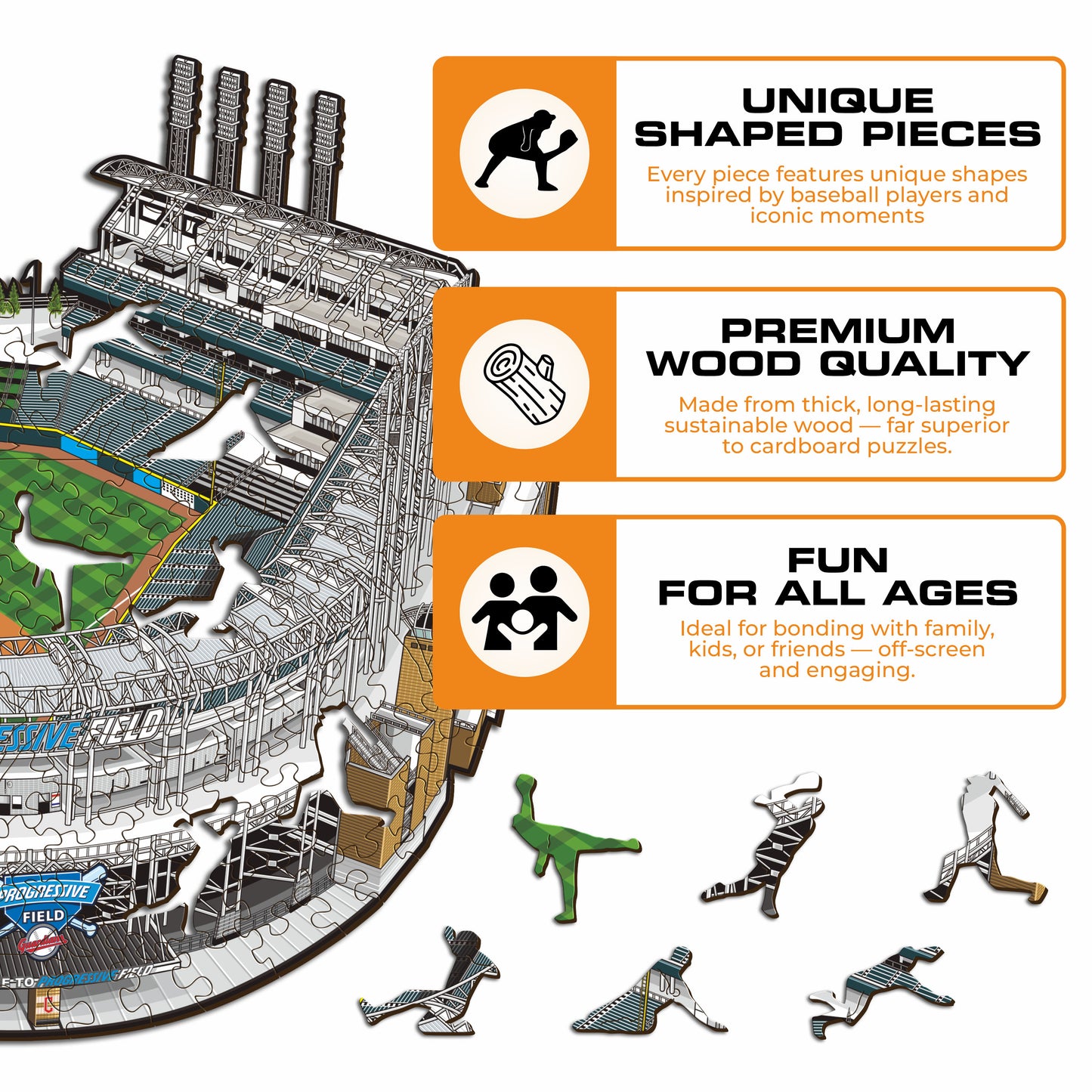 Cleveland Guardians™ Progressive Field Wooden Puzzle