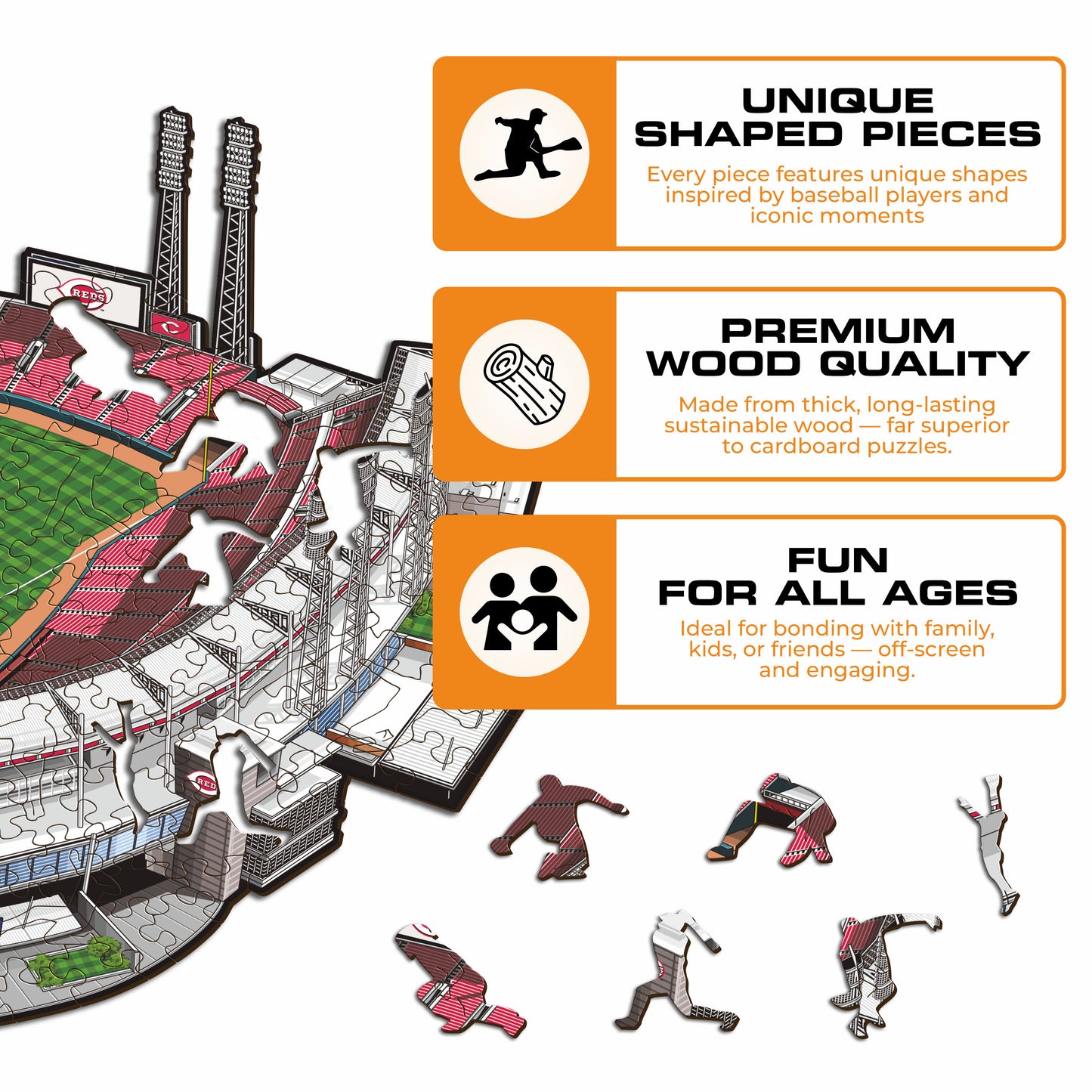 Cincinnati Reds™ Great American Ball Park Wooden Puzzle