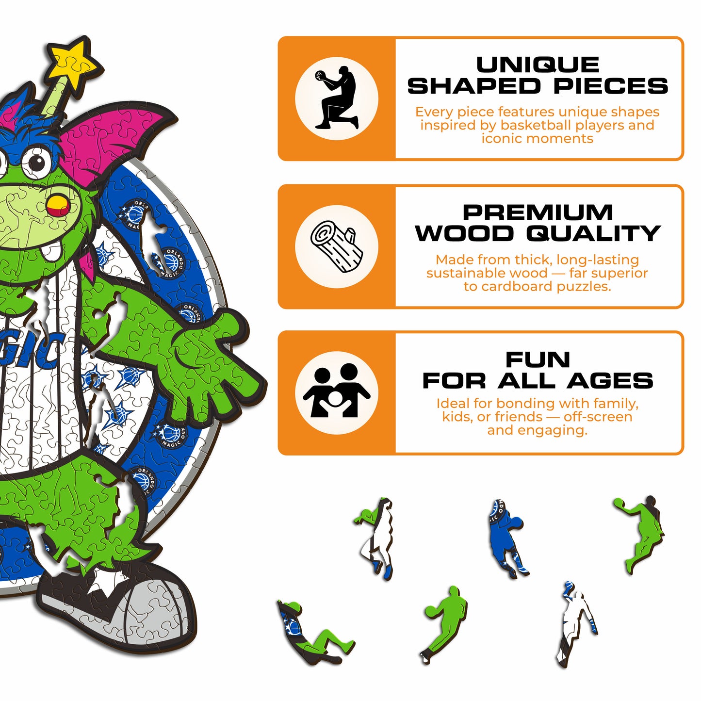 Orlando Magic™ Mascot - Wooden Puzzle