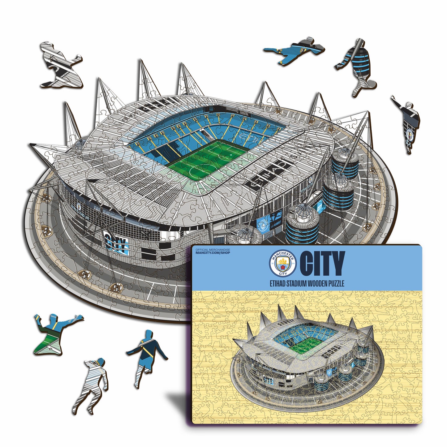 Man City FC® Etihad Stadium - Quebra-cabeça de madeira
