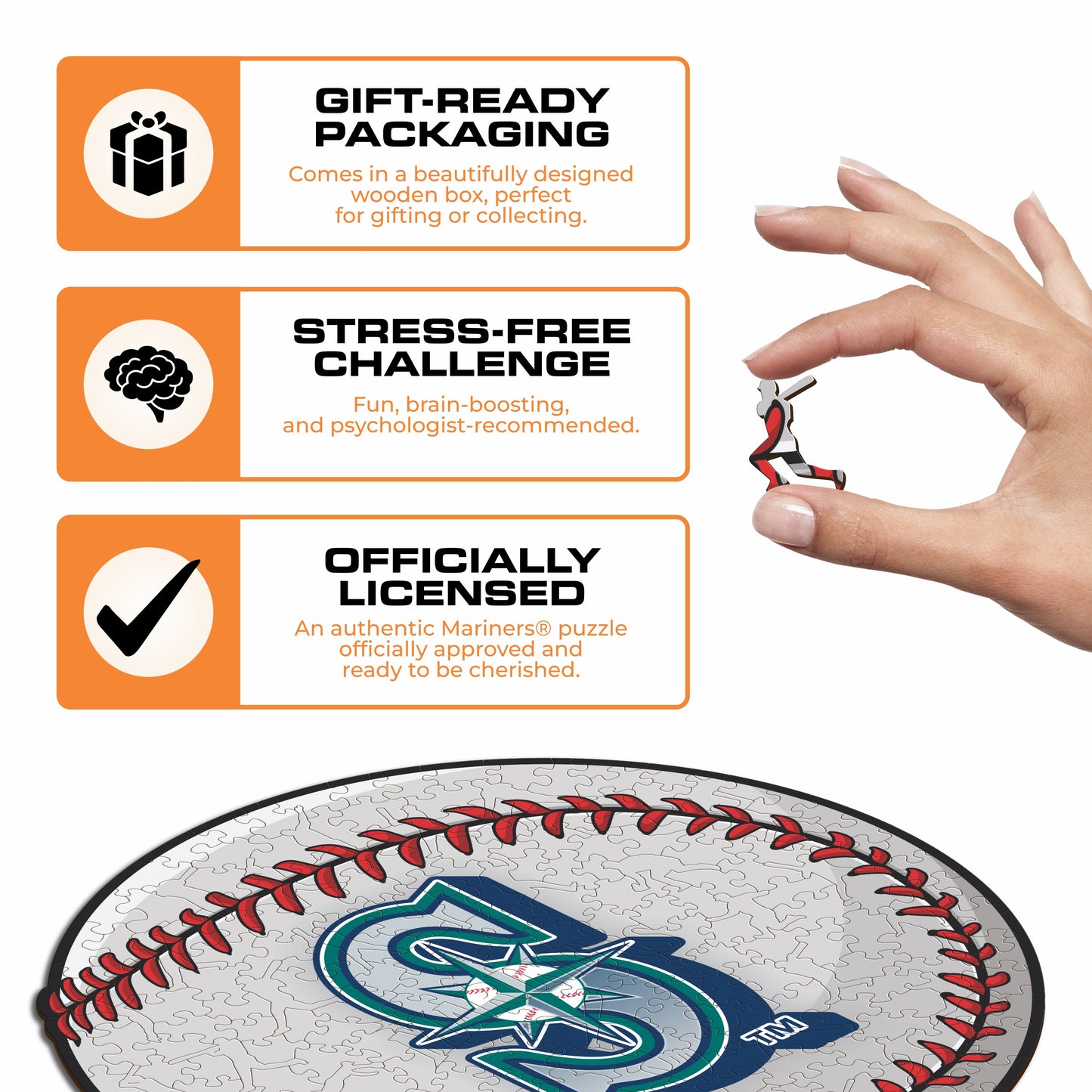 Seattle Mariners™ - Quebra-cabeça de madeira 