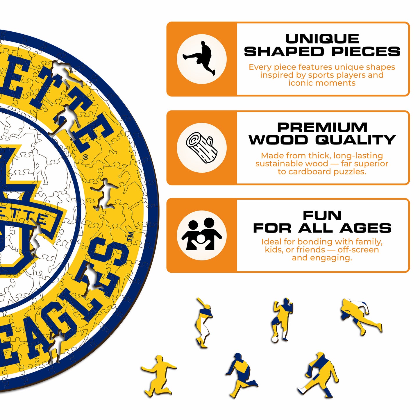 Marquette Golden Eagles Logo Wooden Puzzle