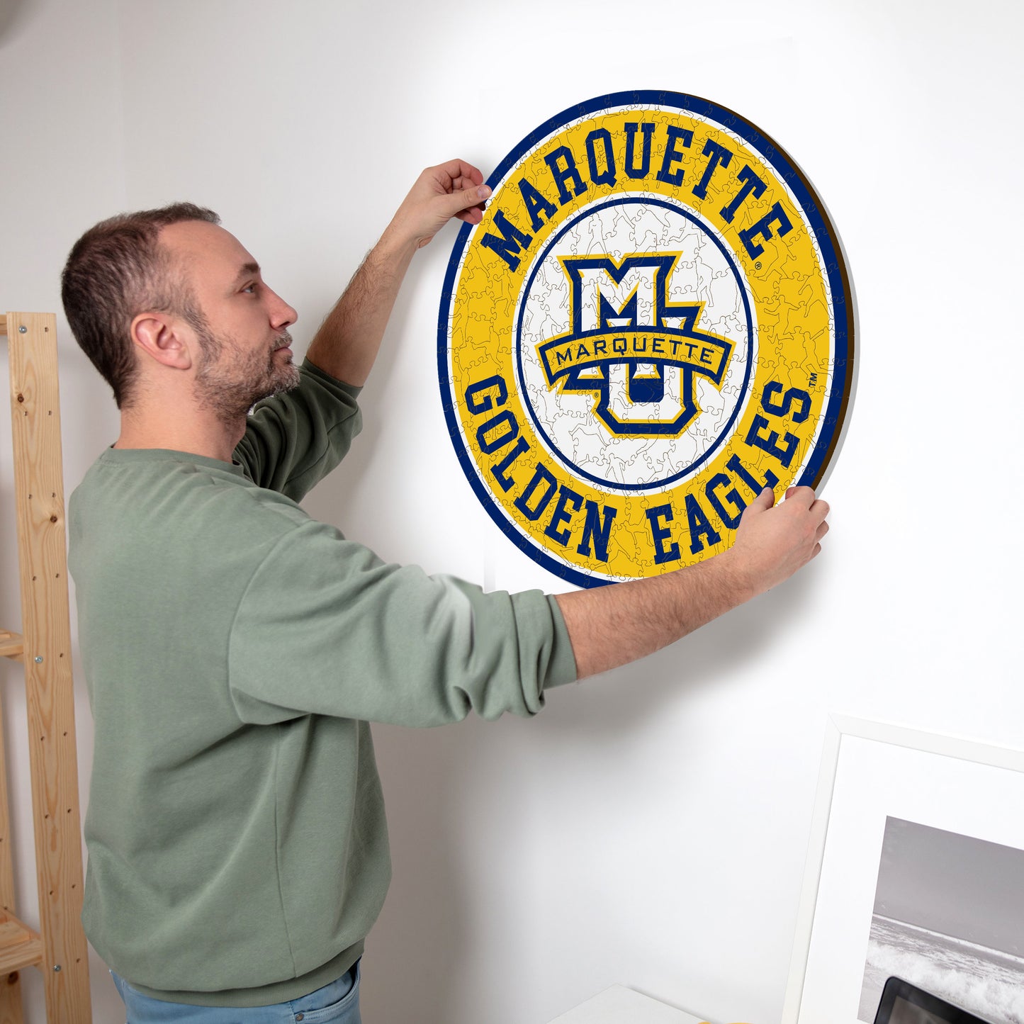 Marquette Golden Eagles Logo Wooden Puzzle