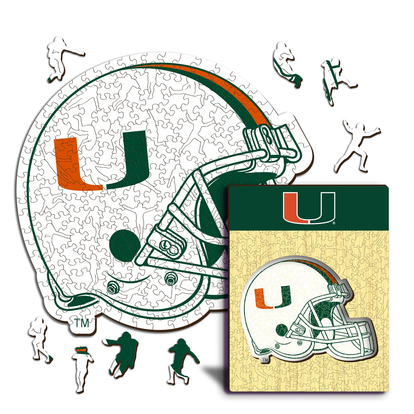 University of Miami Helmet - Wooden Puzzle