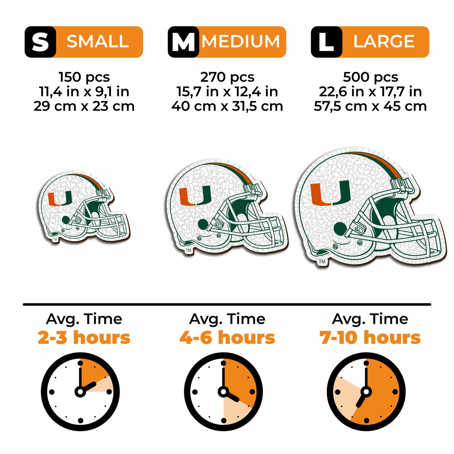 University of Miami Helmet - Wooden Puzzle