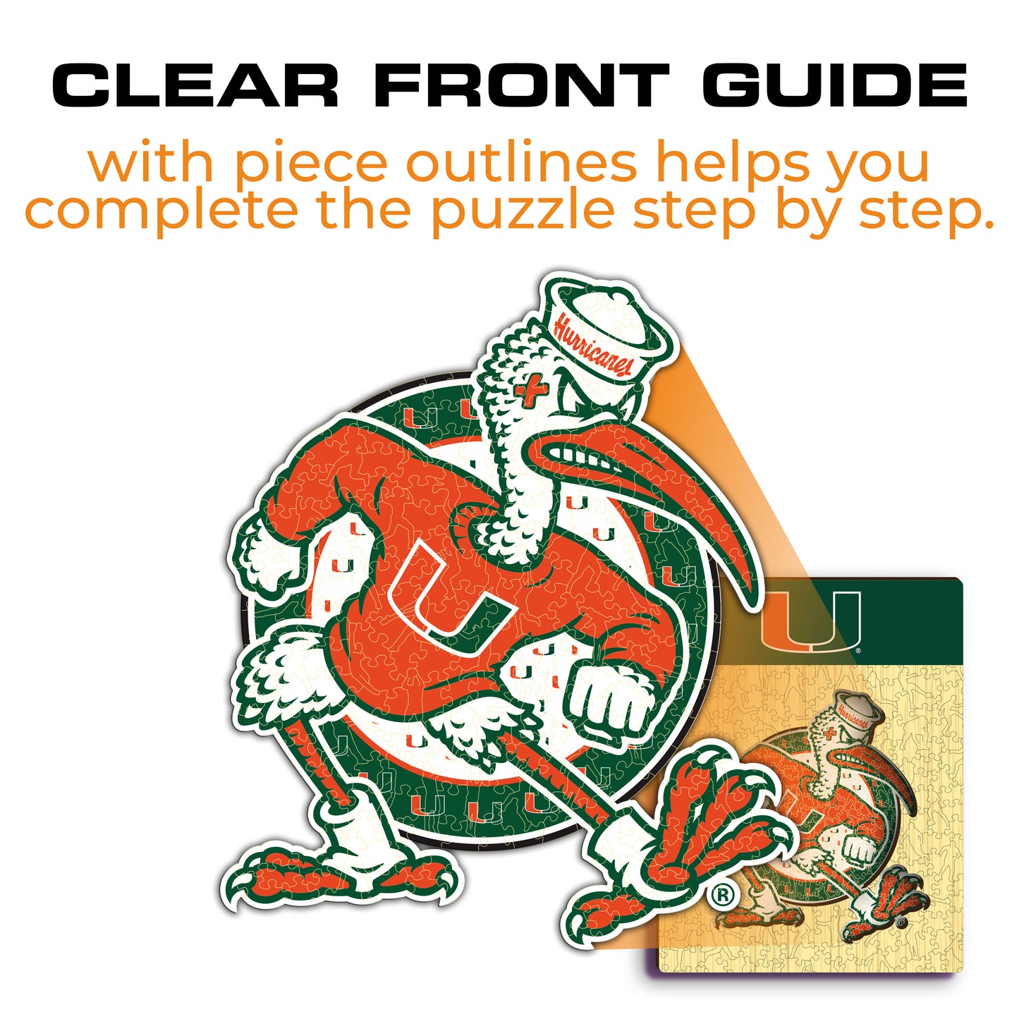 Miami Hurricanes Mascot Wooden Puzzle