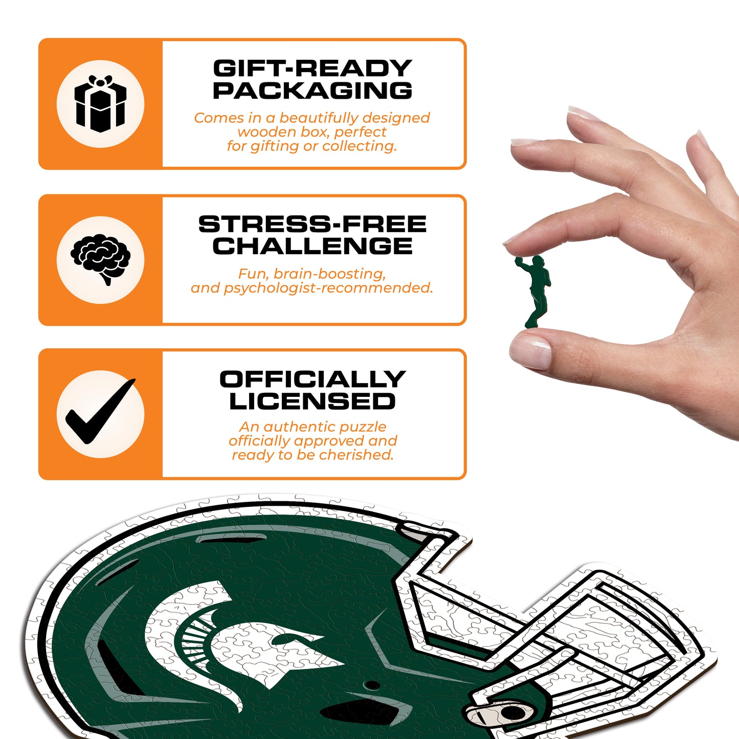 Michigan State University Helmet - Wooden Puzzle