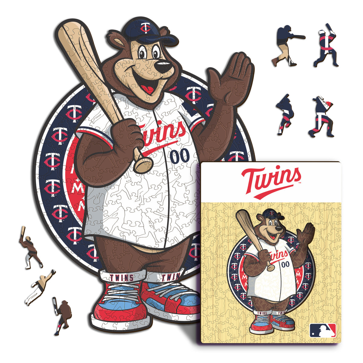 Pacote com 3 unidades de beisebol Minnesota Twins™ + logotipo principal + mascote 