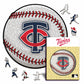 Pacote com 3 unidades de beisebol Minnesota Twins™ + logotipo principal + mascote 