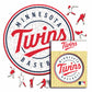 Pacote com 3 unidades de beisebol Minnesota Twins™ + logotipo principal + mascote 