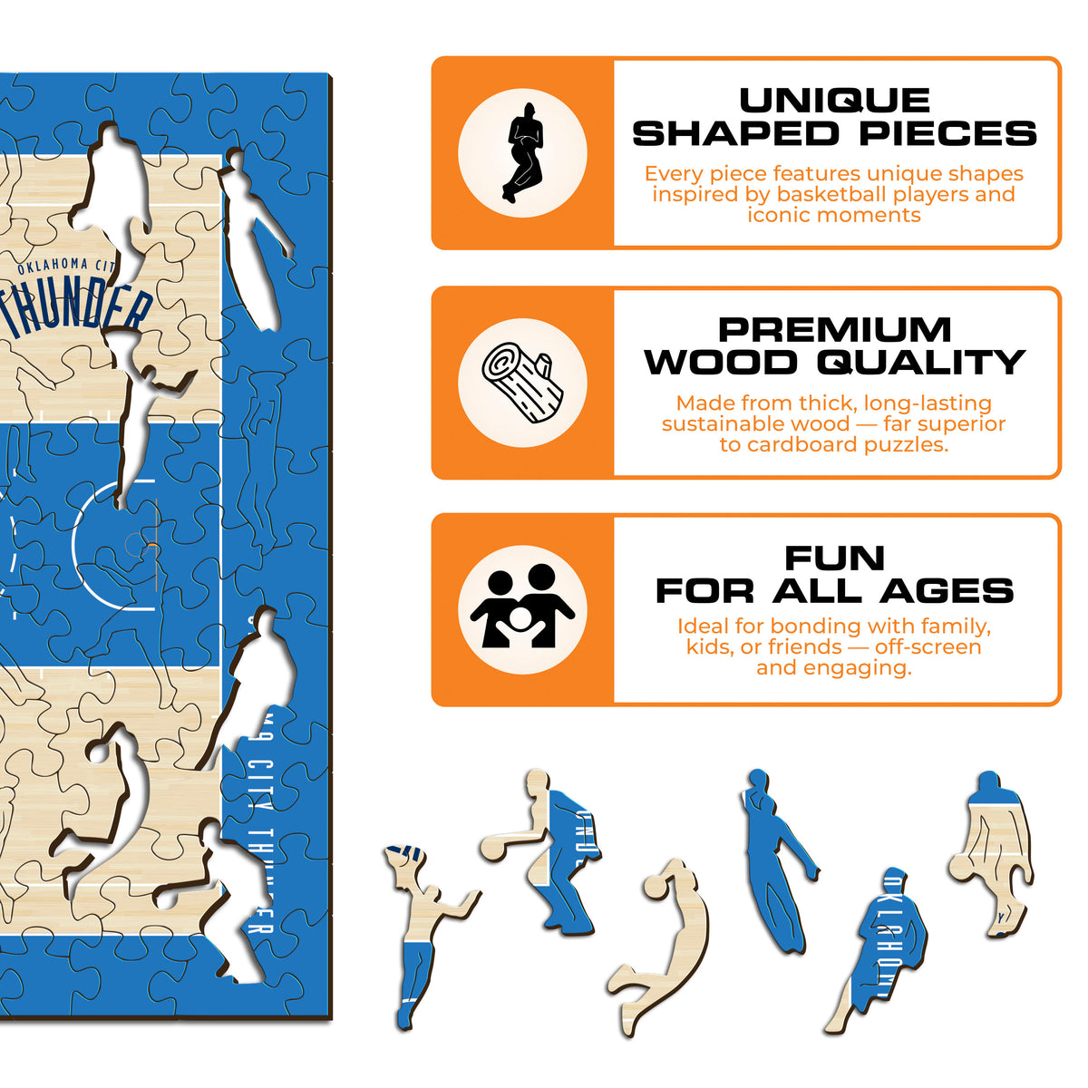 Oklahoma City Thunder™ Court Wooden Puzzle