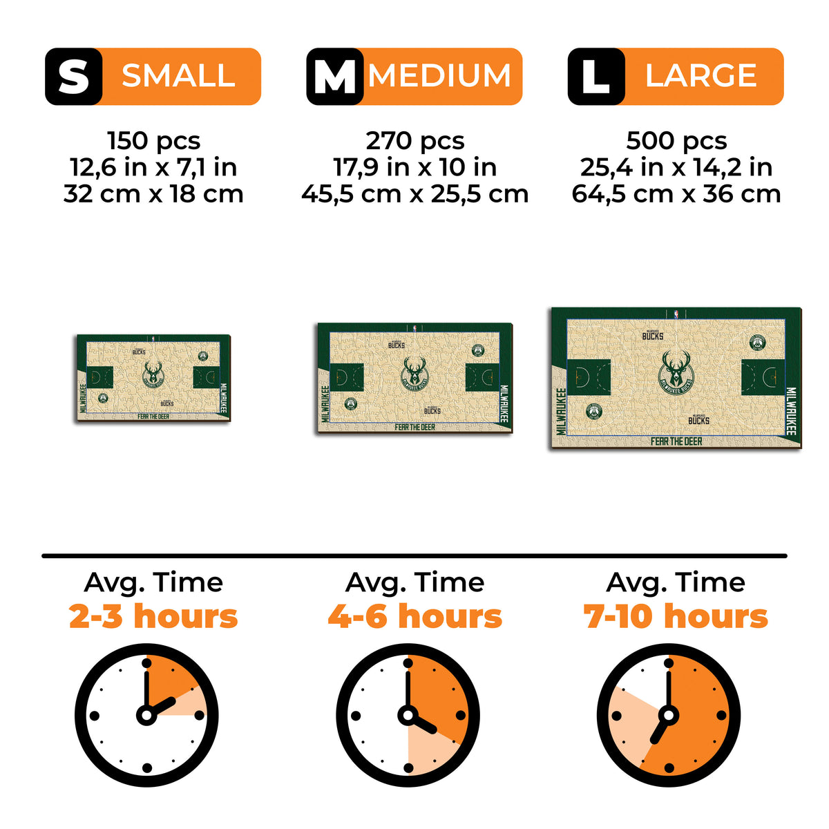 Milwaukee Bucks™ Court Wooden Puzzle