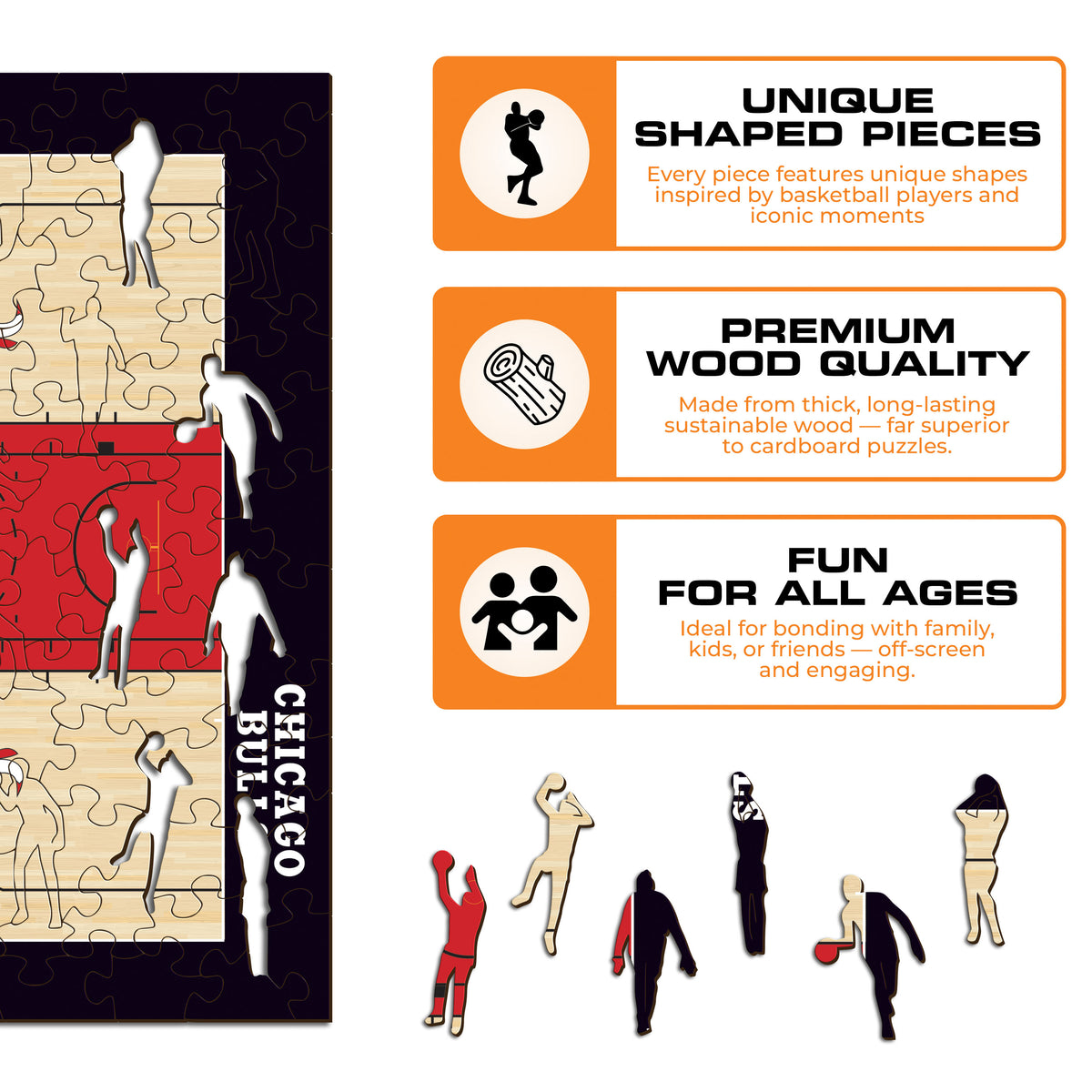 Chicago Bulls™ Court Wooden Puzzle