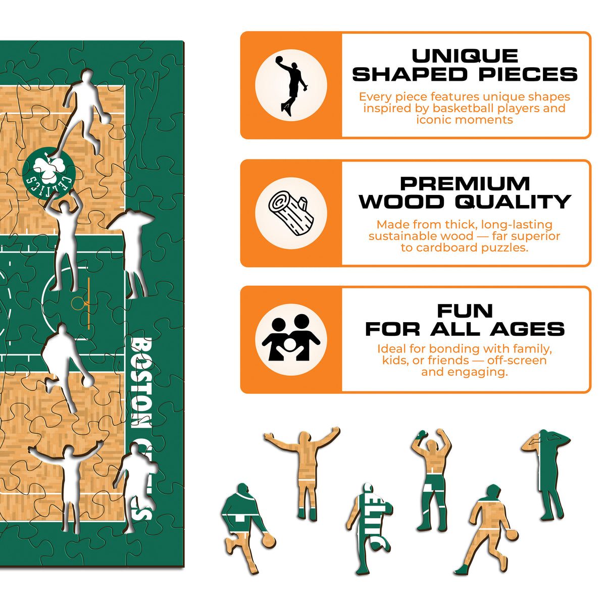 Puzzle de Madeira com o Logótipo dos Boston Celtics™