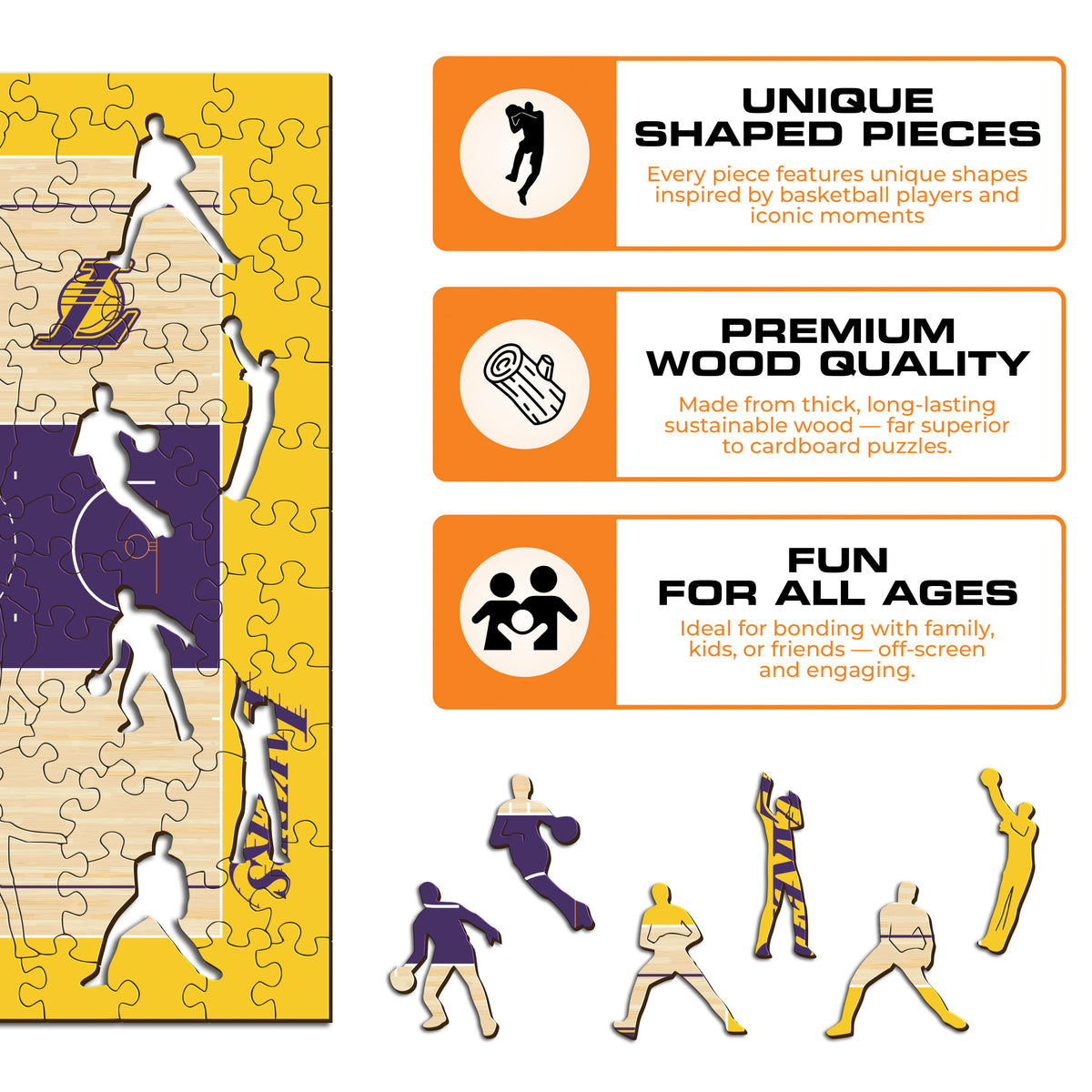 Puzzle de Madeira com o Logótipo dos Los Angeles Lakers™