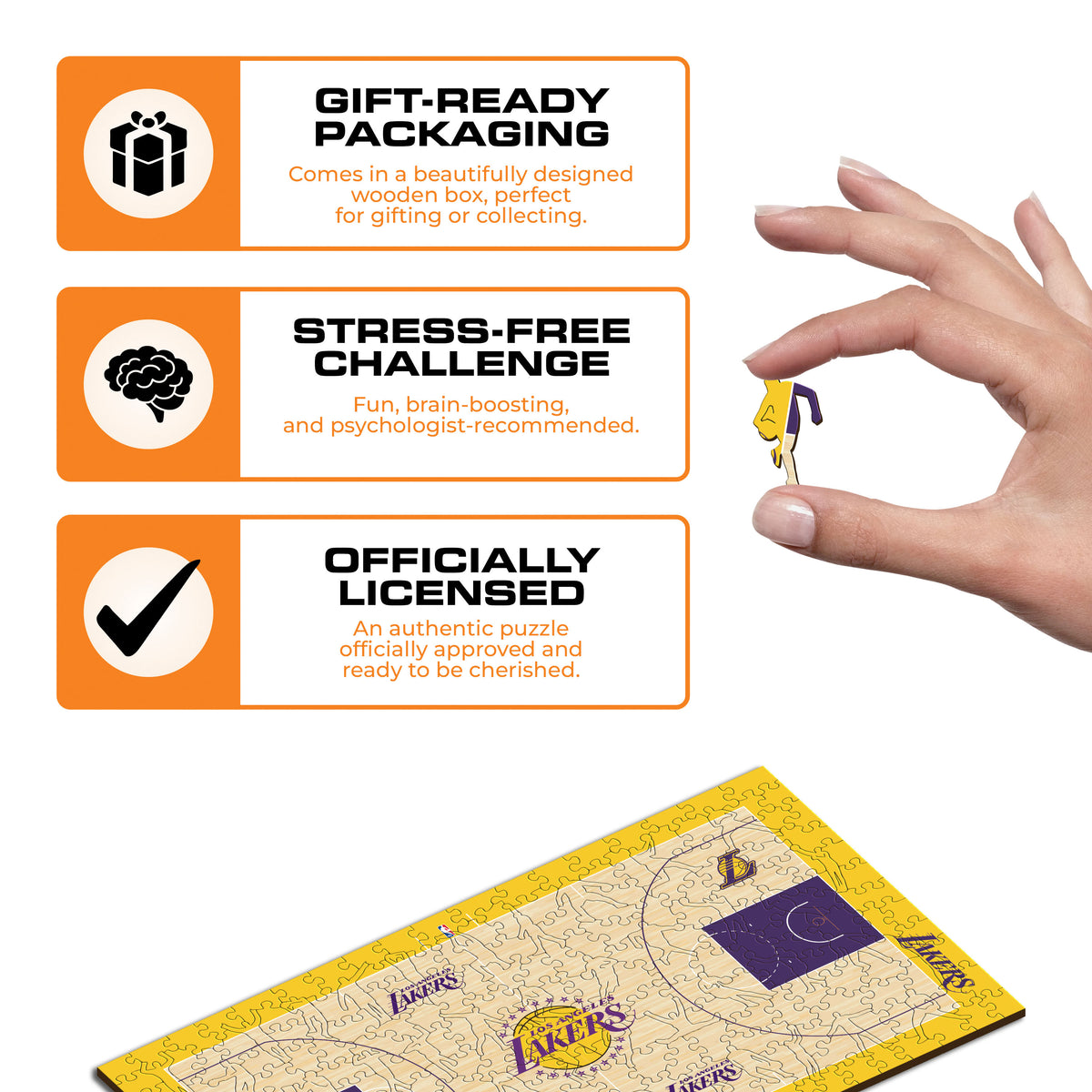 Puzzle de Madeira com o Logótipo dos Los Angeles Lakers™