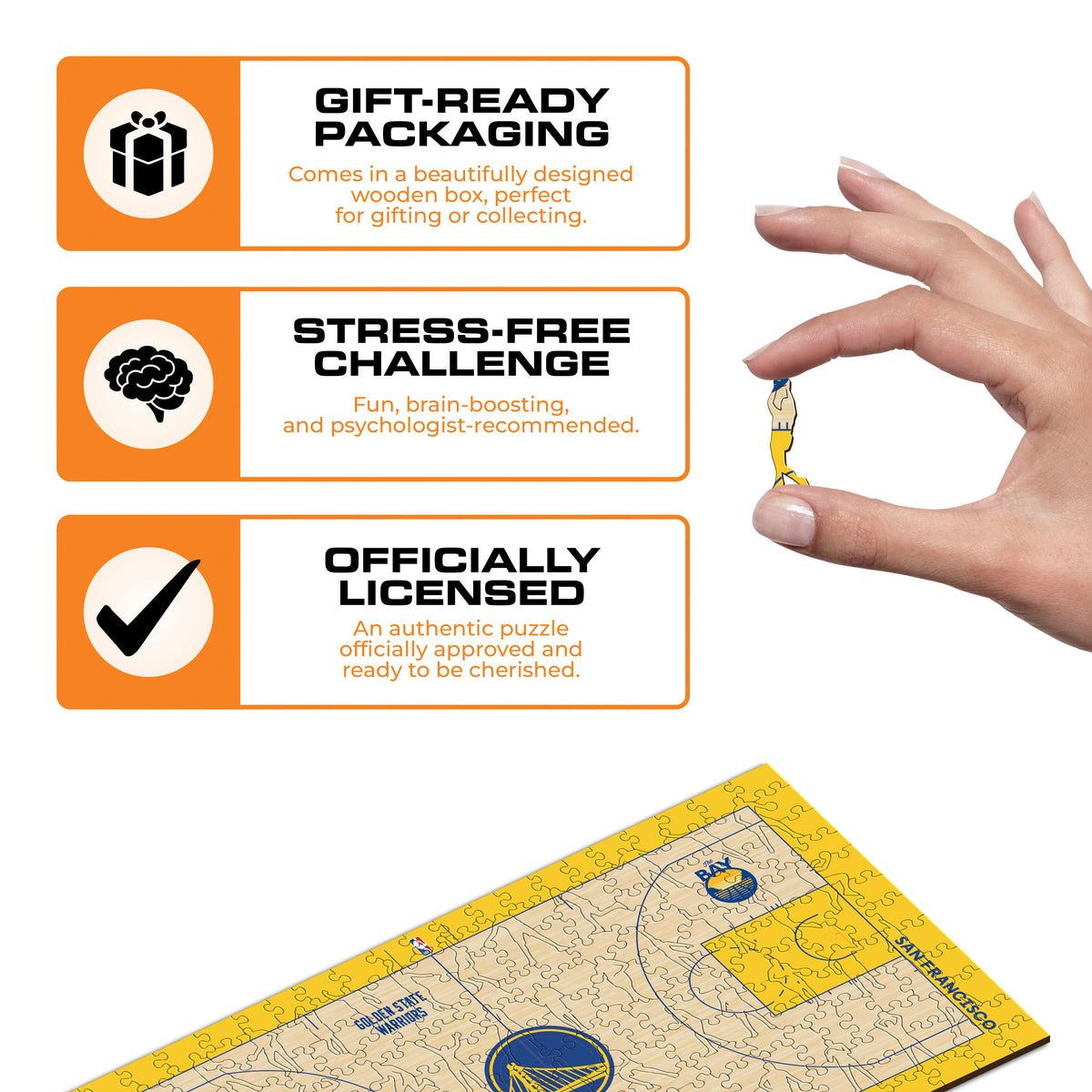 Puzzle de madeira com o logótipo dos Golden State Warriors™