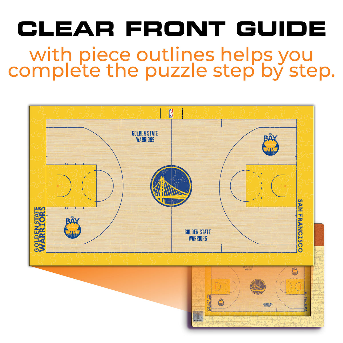 Puzzle de madeira com o logótipo dos Golden State Warriors™