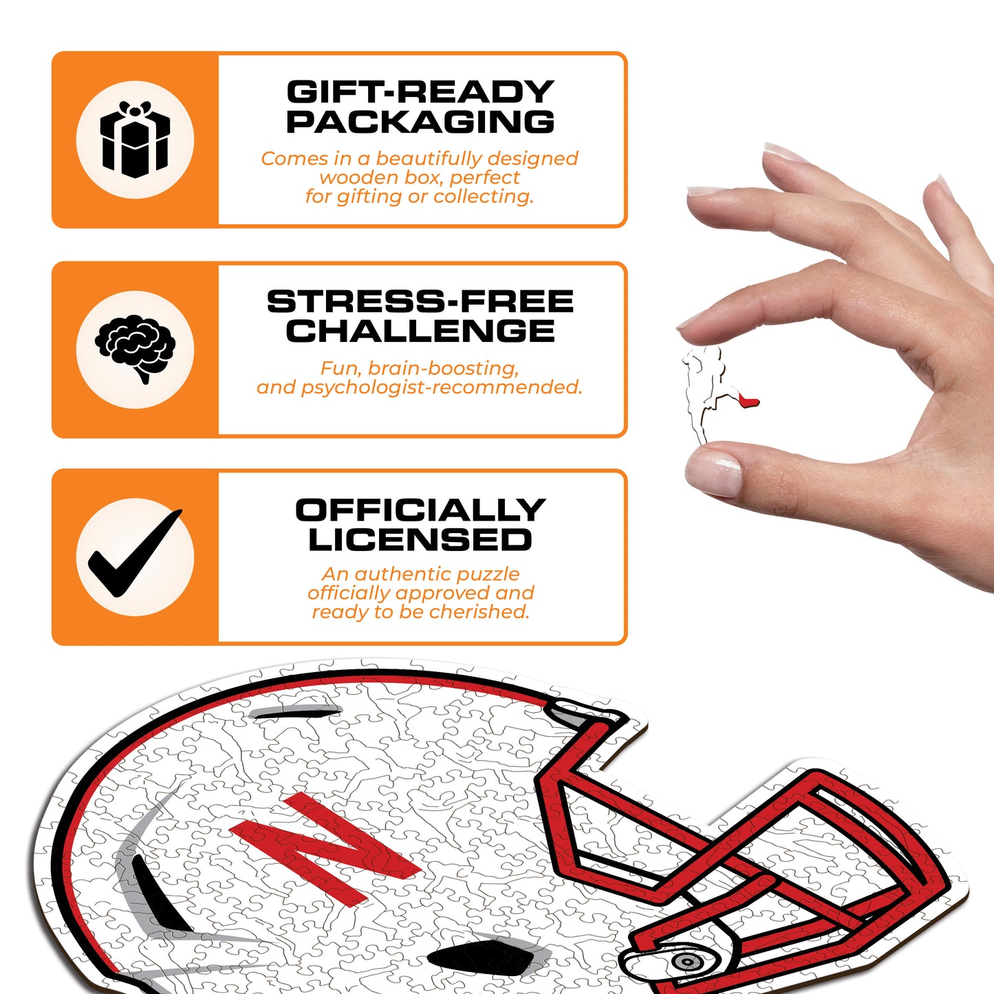 University of Nebraska Helmet - Wooden Puzzle