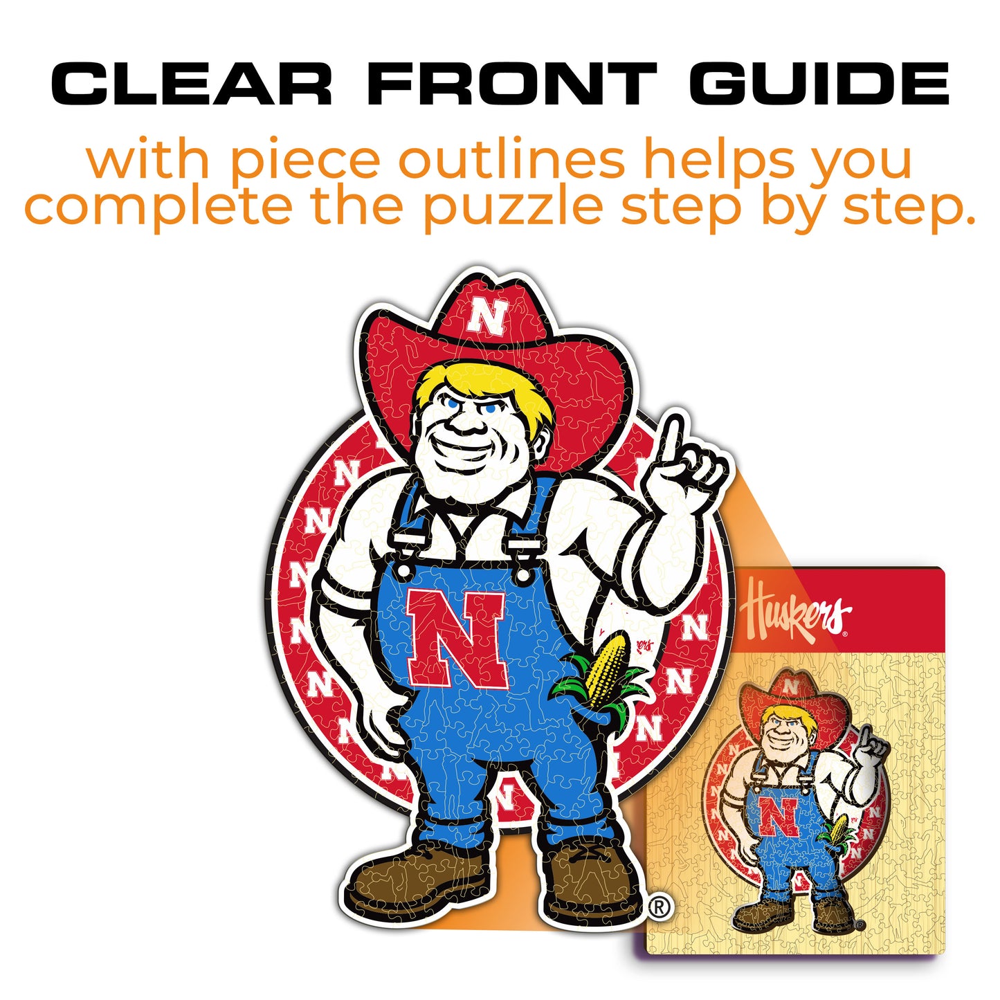 Nebraska Cornhuskers Mascot Wooden Puzzle