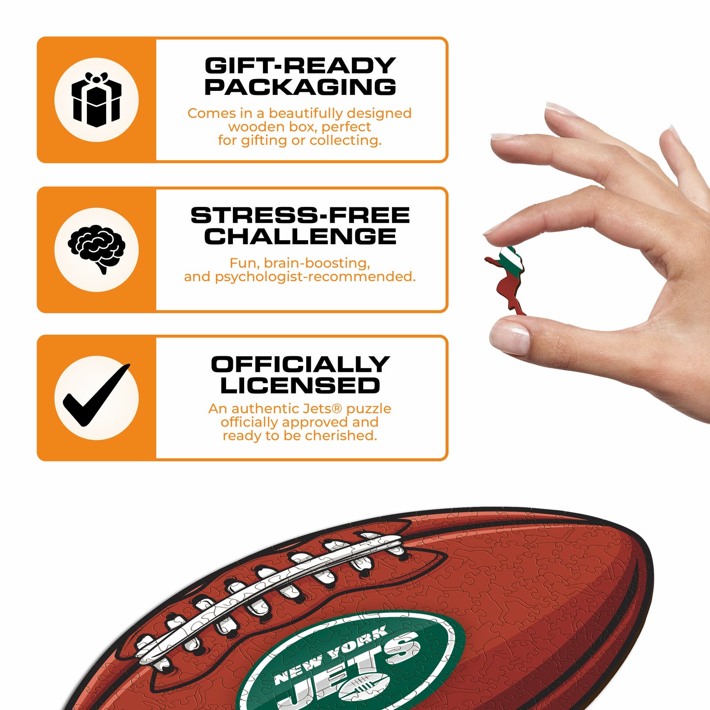 New York Jets™ Football - Wooden Puzzle